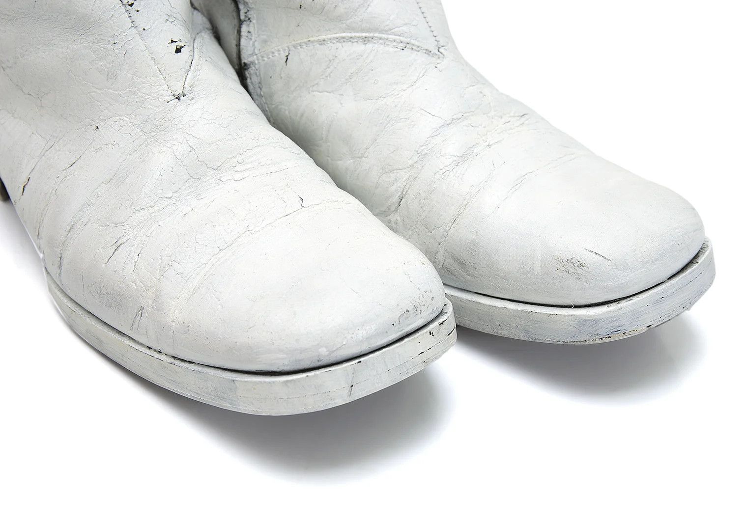 Maison Margiela Square-Toe Painted Leather Boots in White, Size 28cm Size US 10 / EU 43 - 6 Thumbnail