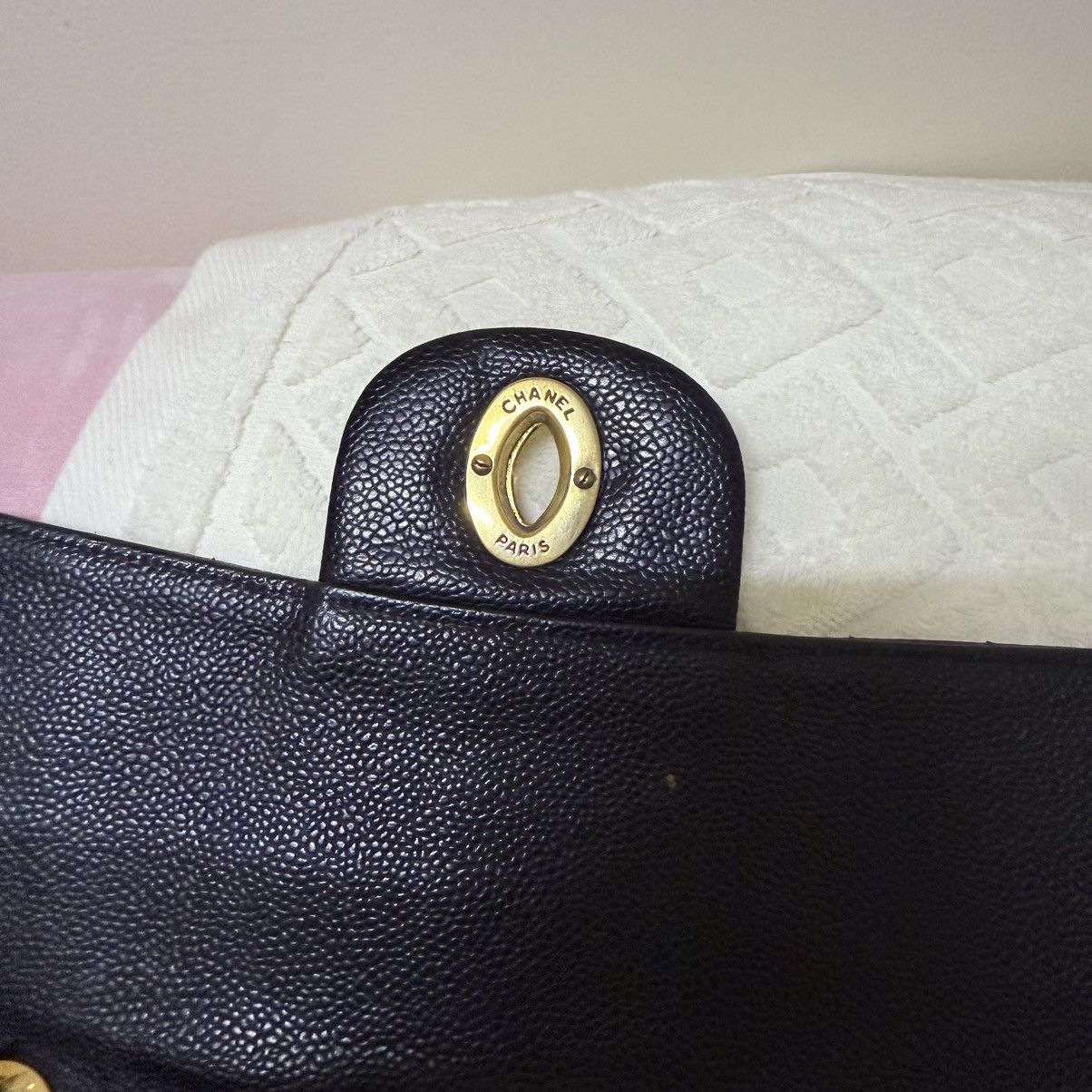 Chanel JUMBO MADEMOISELLE SINGLE FLAP GHW VERTICAL QUILTED CAVIAR Size ONE SIZE - 19 Thumbnail