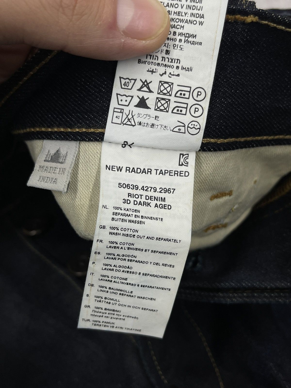 G-Star Mens G Star Raw New Radar Tapered Denim Jeans Navy Size US 33 - 13 Thumbnail
