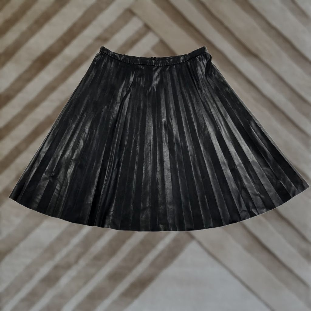 J.Crew J.CREW Black Faux Leather Midi Skirt Size 14 Vegan A-Line - Dark Academia Style Size 36" / US 14 / IT 50 - 1 Thumbnail