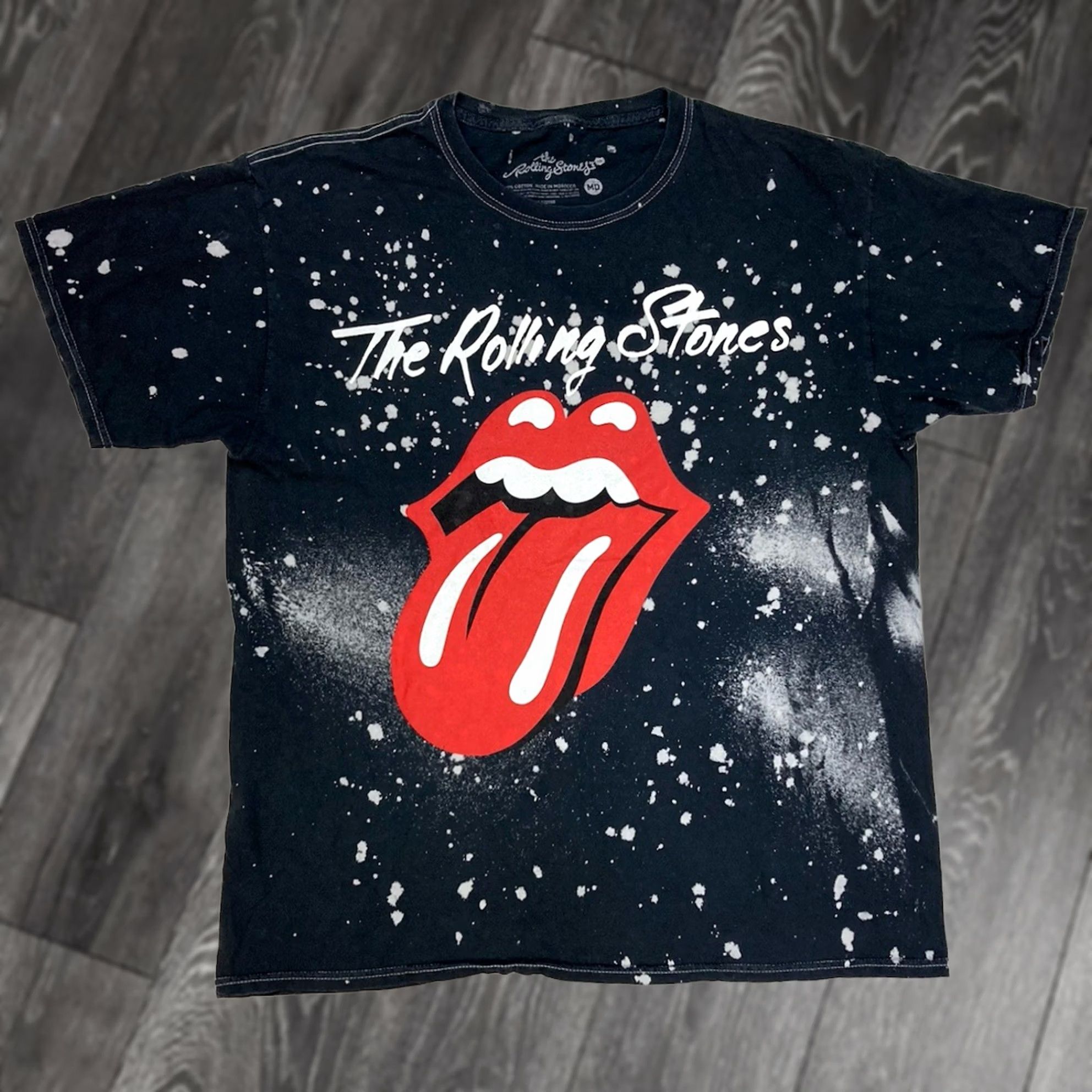 Vintage VINTAGE The Rolling Stones Graphic T-shirt Men Medium Black Bleach Splatter Music Size US M / EU 48-50 / 2 - 1 Thumbnail