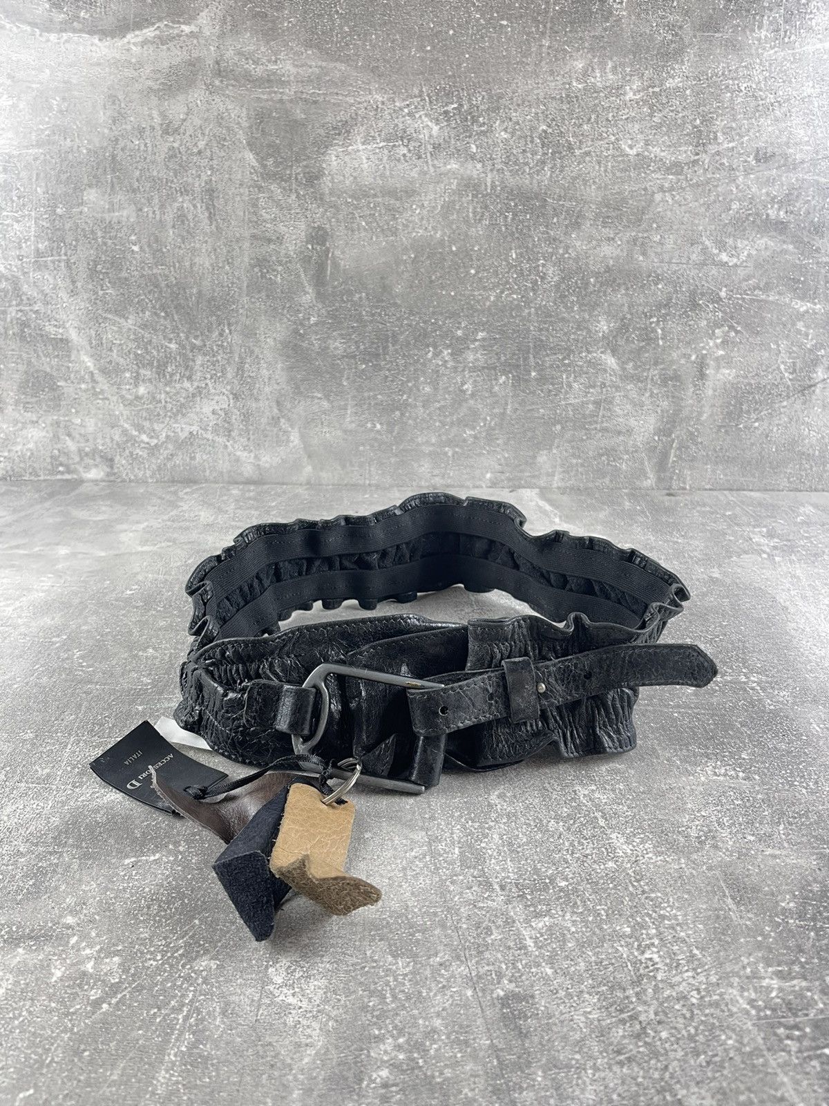 Genuine Leather Accessori D Avant Garde Textured Leather Belt Handcrafted Size ONE SIZE - 1 Thumbnail