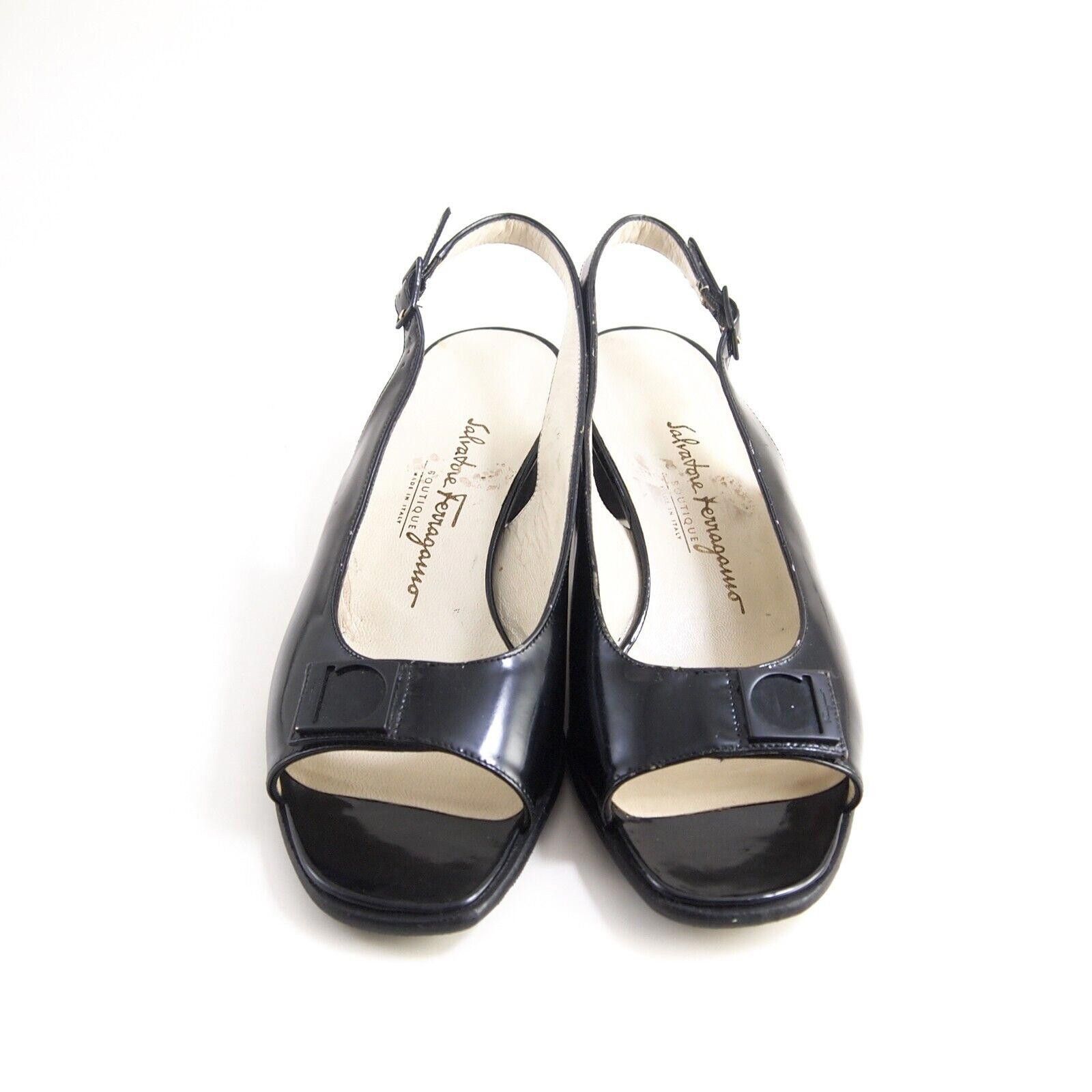 Salvatore Ferragamo Ferragamo Gancio Slingback Sandals Black EU 36.5 US 6.5 B Size US 6.5 / IT 36.5 - 5 Thumbnail