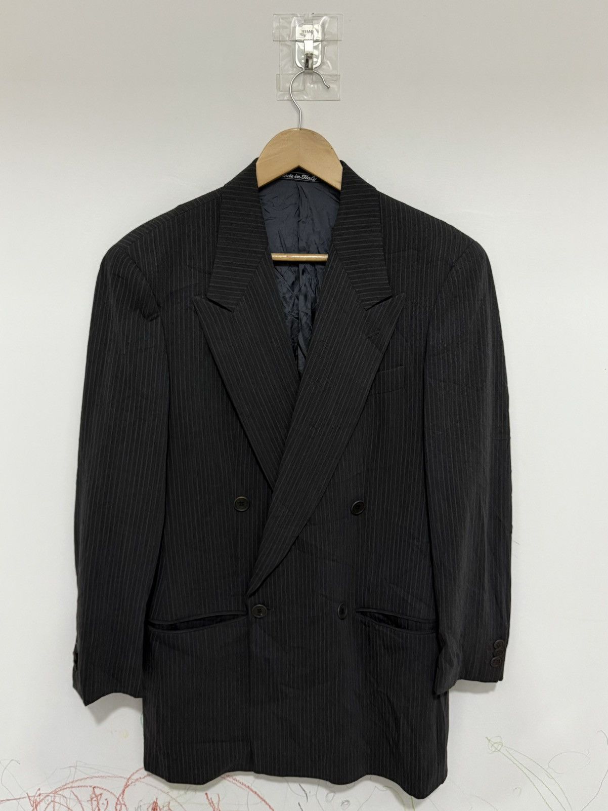 Giorgio Armani Vintage Giorgio Armani Double Breasted Stripe Blazer Size 44R - 2 Thumbnail