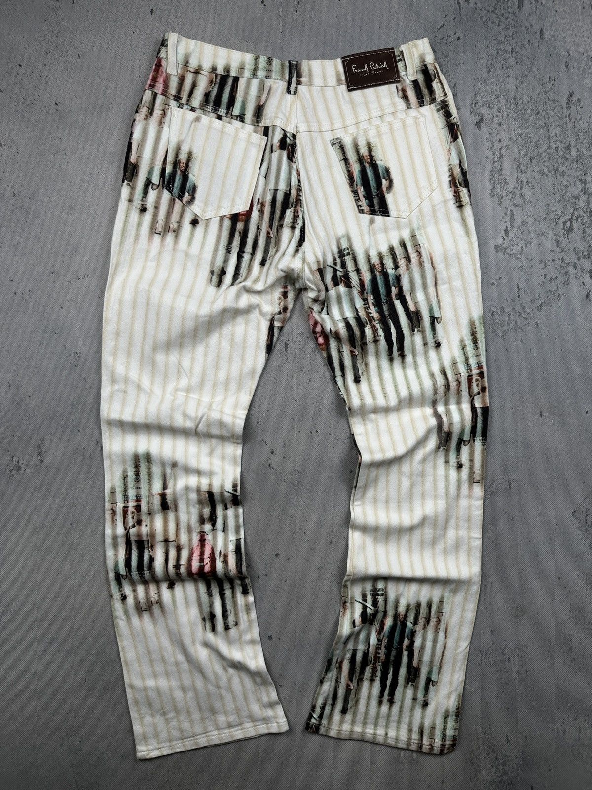 Vintage Franck Patrick Evelyn Print Pants Avant Garde Street Scene Size 30" / US 8 / IT 44 - 2 Thumbnail