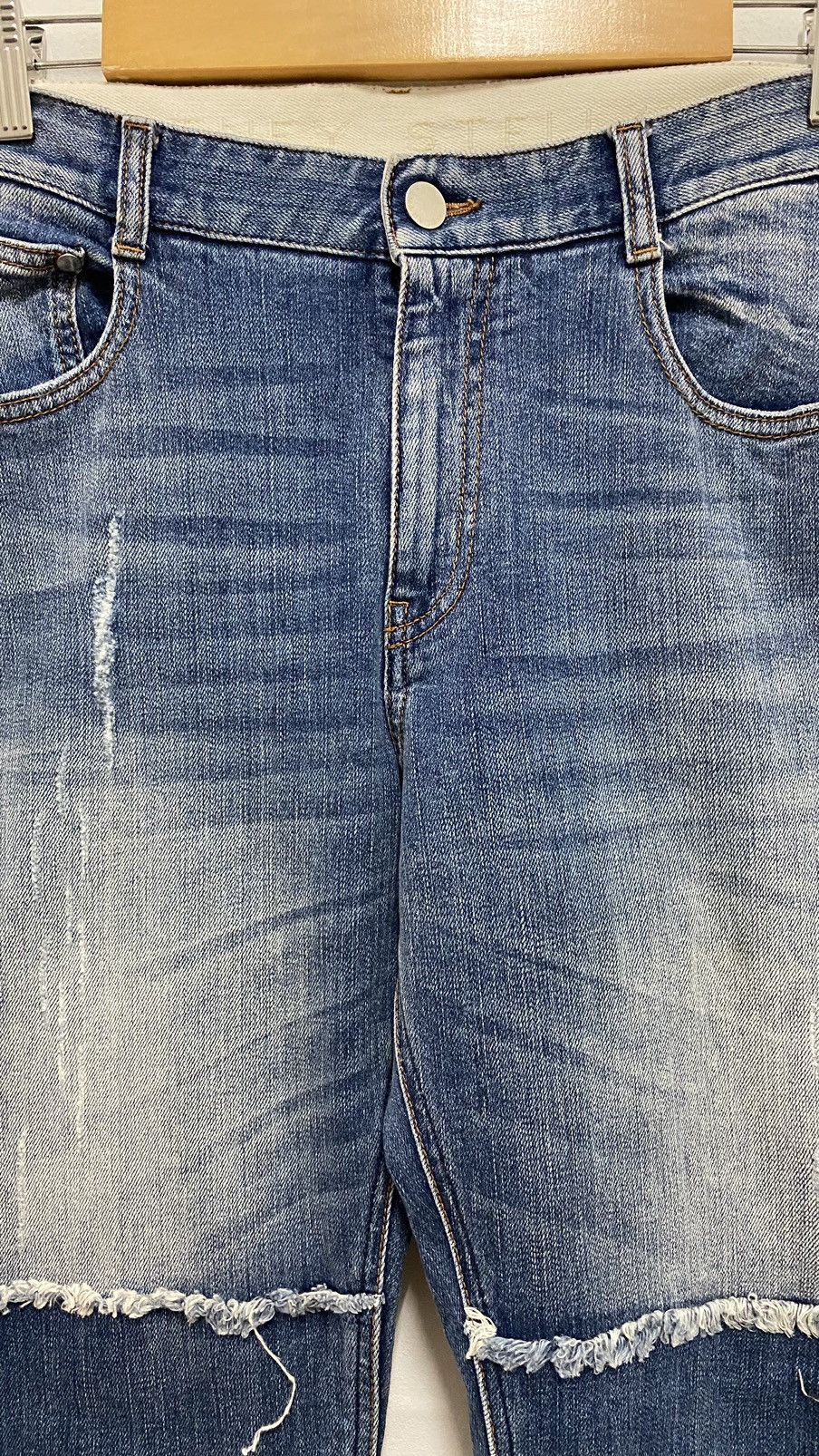 Stella McCartney Stella Mccartney Distressed Denim Patchwork Blue Jeans Pants Size US 35 - 13 Thumbnail
