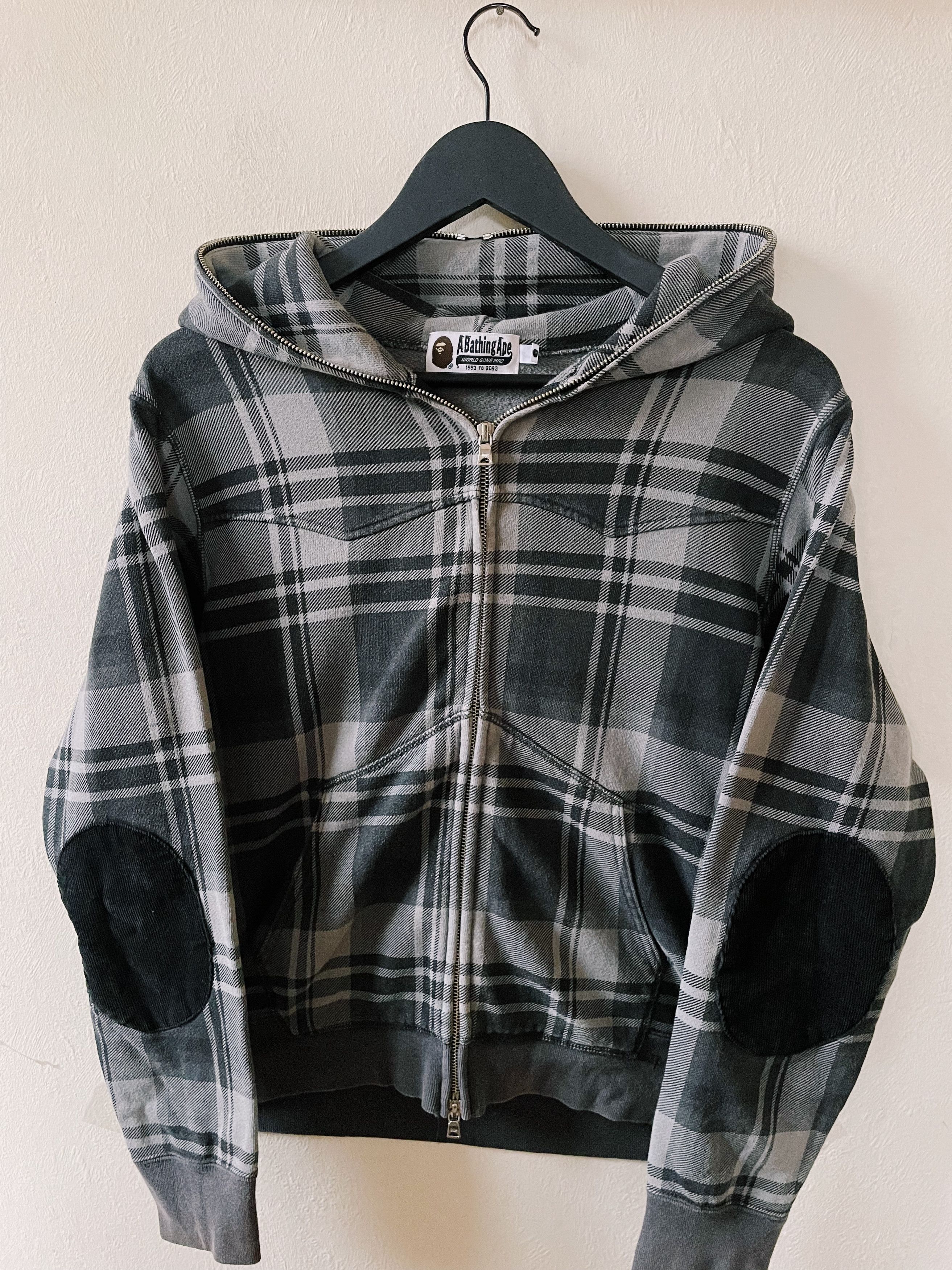 Bape Bape Plaid Check Full Zip Hoodie | Grailed