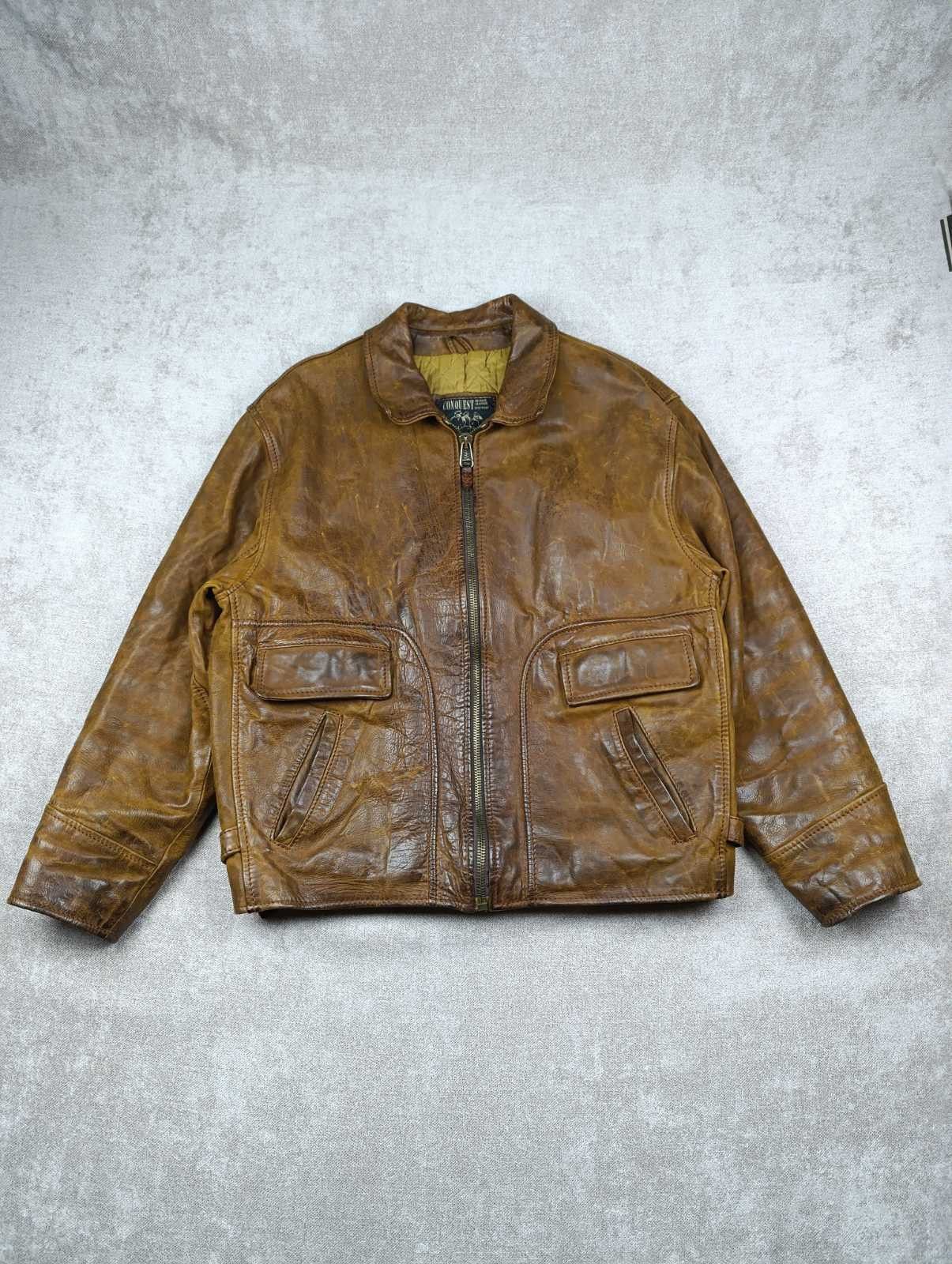 Vera Pelle CONQUET VERA PELLE VINTAGE LEATHER MENS FLYING JACKET Size US M / EU 48-50 / 2 - 1 Thumbnail