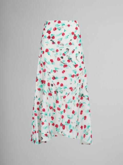 oc11z0525 Envers Satin Midi Skirt in White