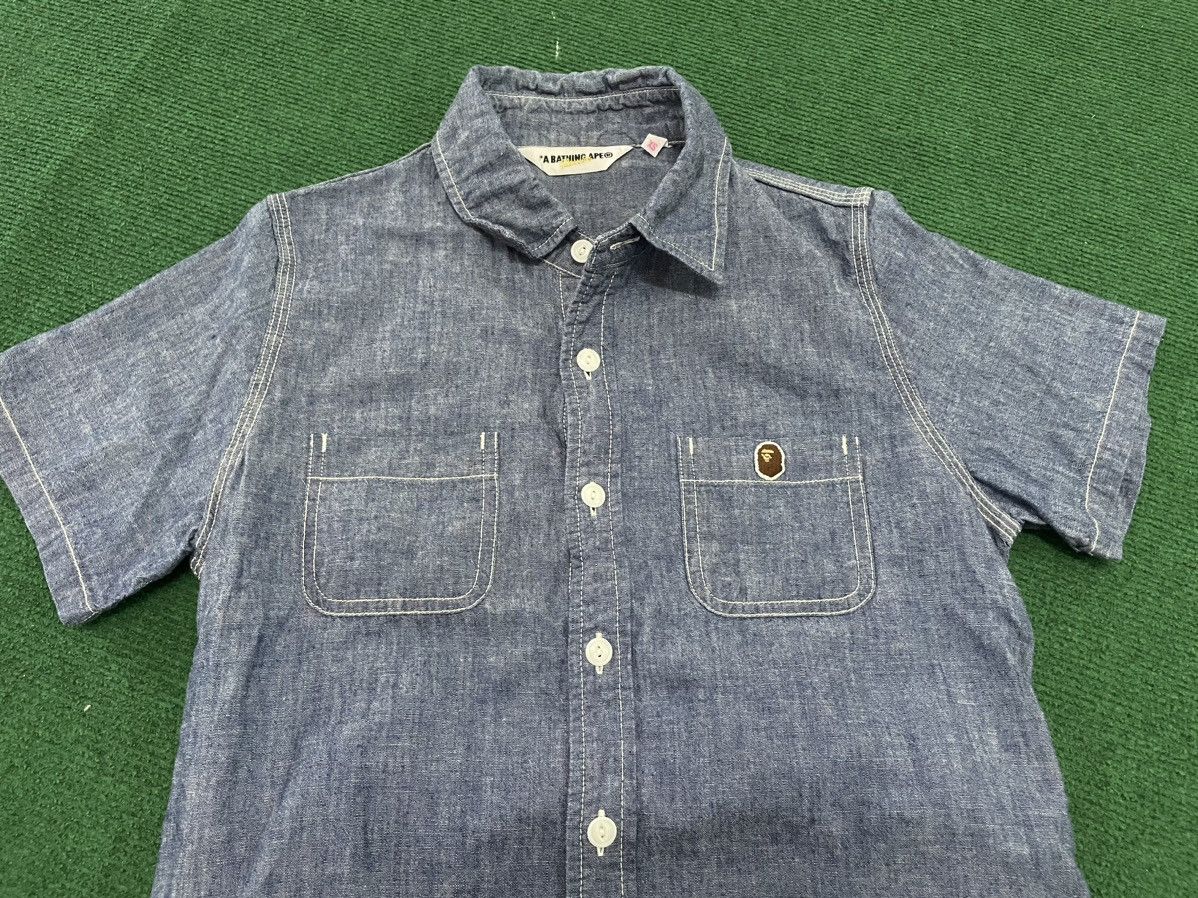 Bape Chambray Button Up Shirt Dress Size XS / US 0-2 / IT 36-38 - 3 Thumbnail