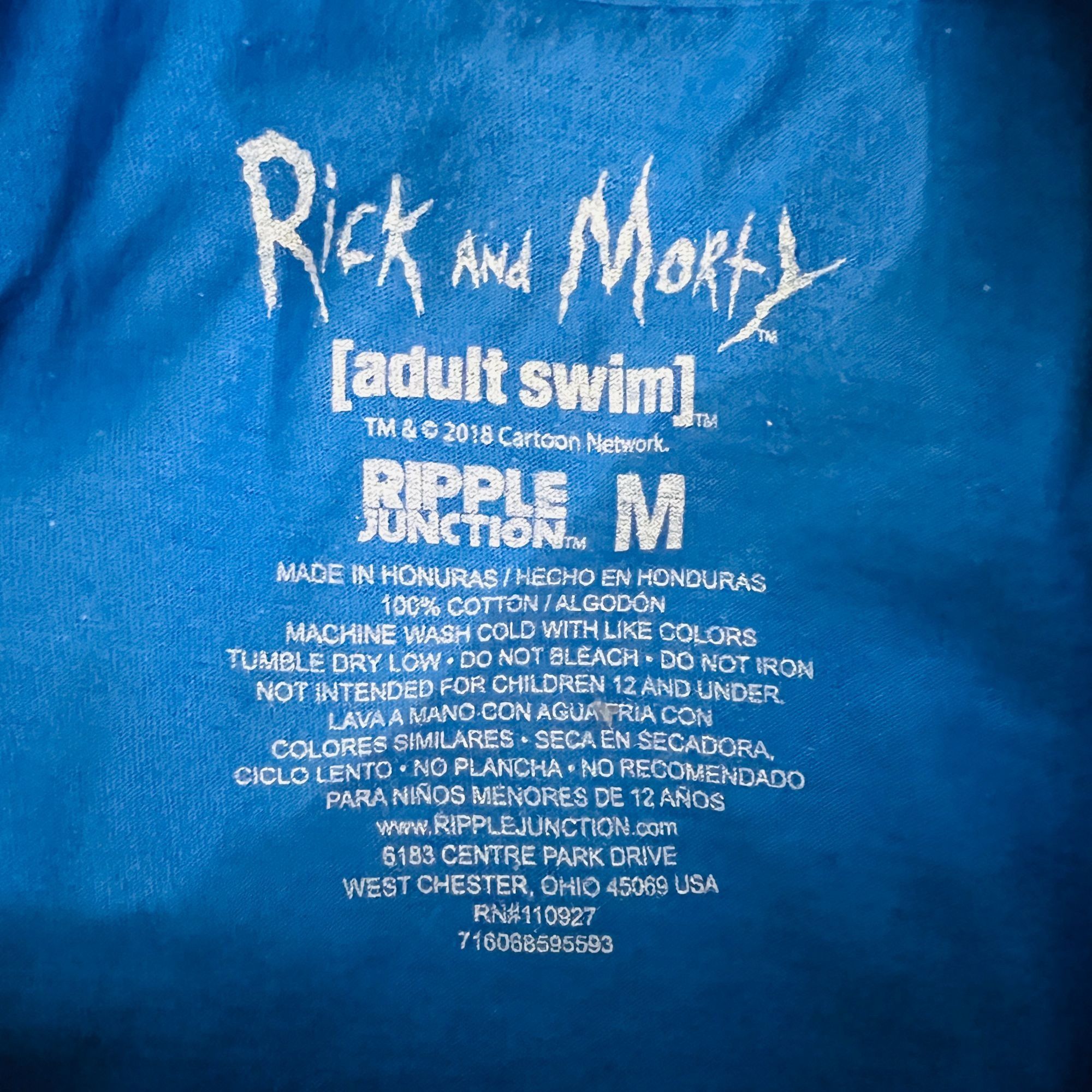 Ripple Junction Rick and Morty Adult Swim TV Show Medium T-Shirt Shirt Size US M / EU 48-50 / 2 - 4 Thumbnail