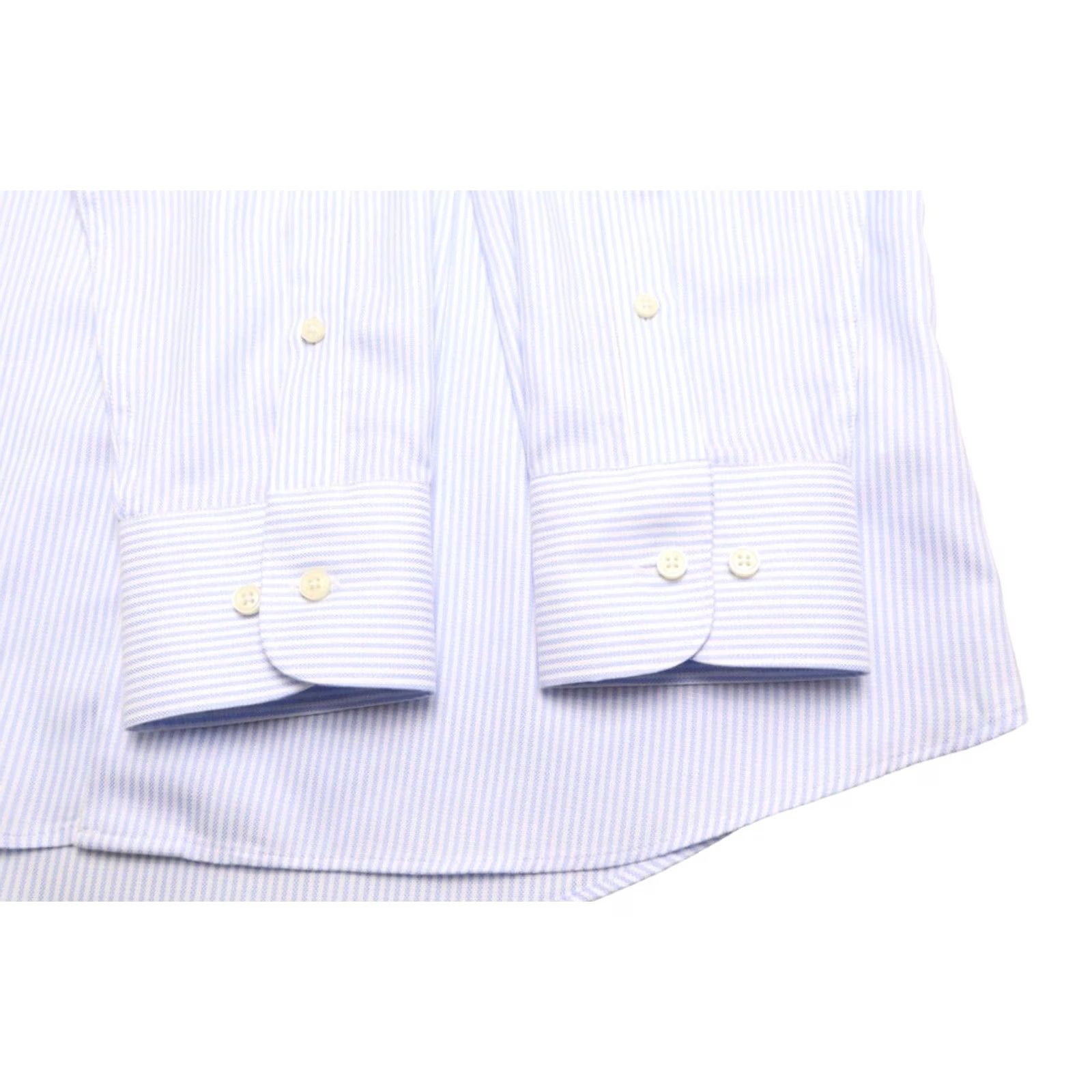 Suitsupply Suitsupply Pinstriped Dress Shirt Extra Slim Fit 43 / 17 Blue Men’s Long Sleeve Button-Up Formal Shirt Size 46R - 5 Thumbnail