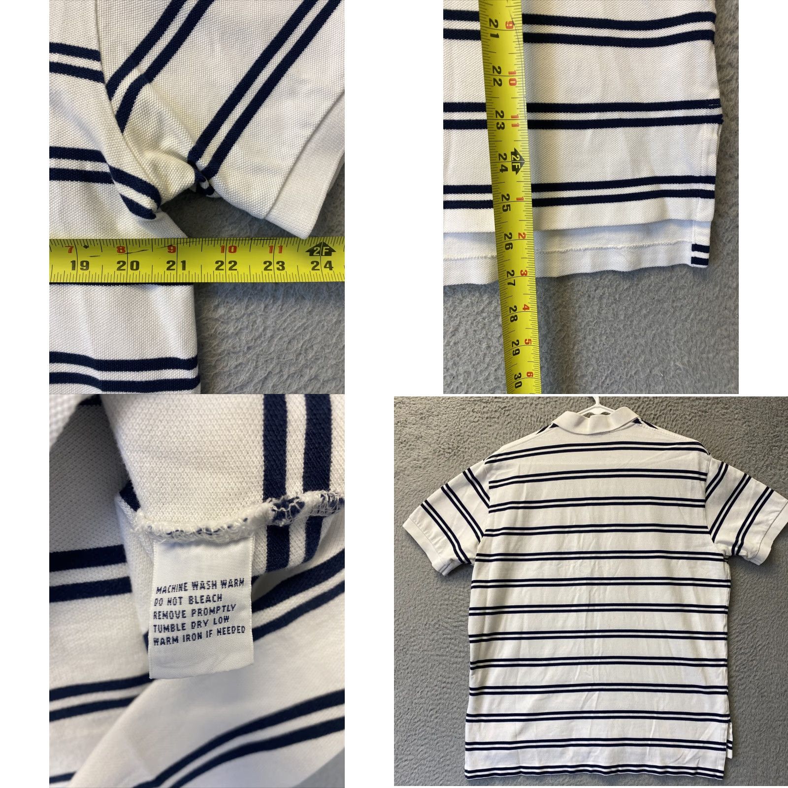 Polo Ralph Lauren VINTAGE Polo Ralph Lauren Polo Shirt Men L White Black Striped /108-27 Short Sleeve Polo Shirt Mens Large White Black Striped 90s Genre: Golf/Beac t Size US L / EU 52-54 / 3 - 8 Thumbnail