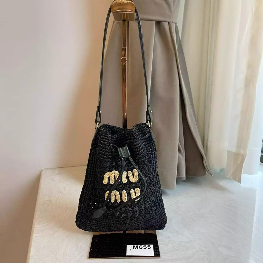 Miu Miu MIU MIU Mini Straw Black Bag Like New M655 Size ONE SIZE - 1 Thumbnail