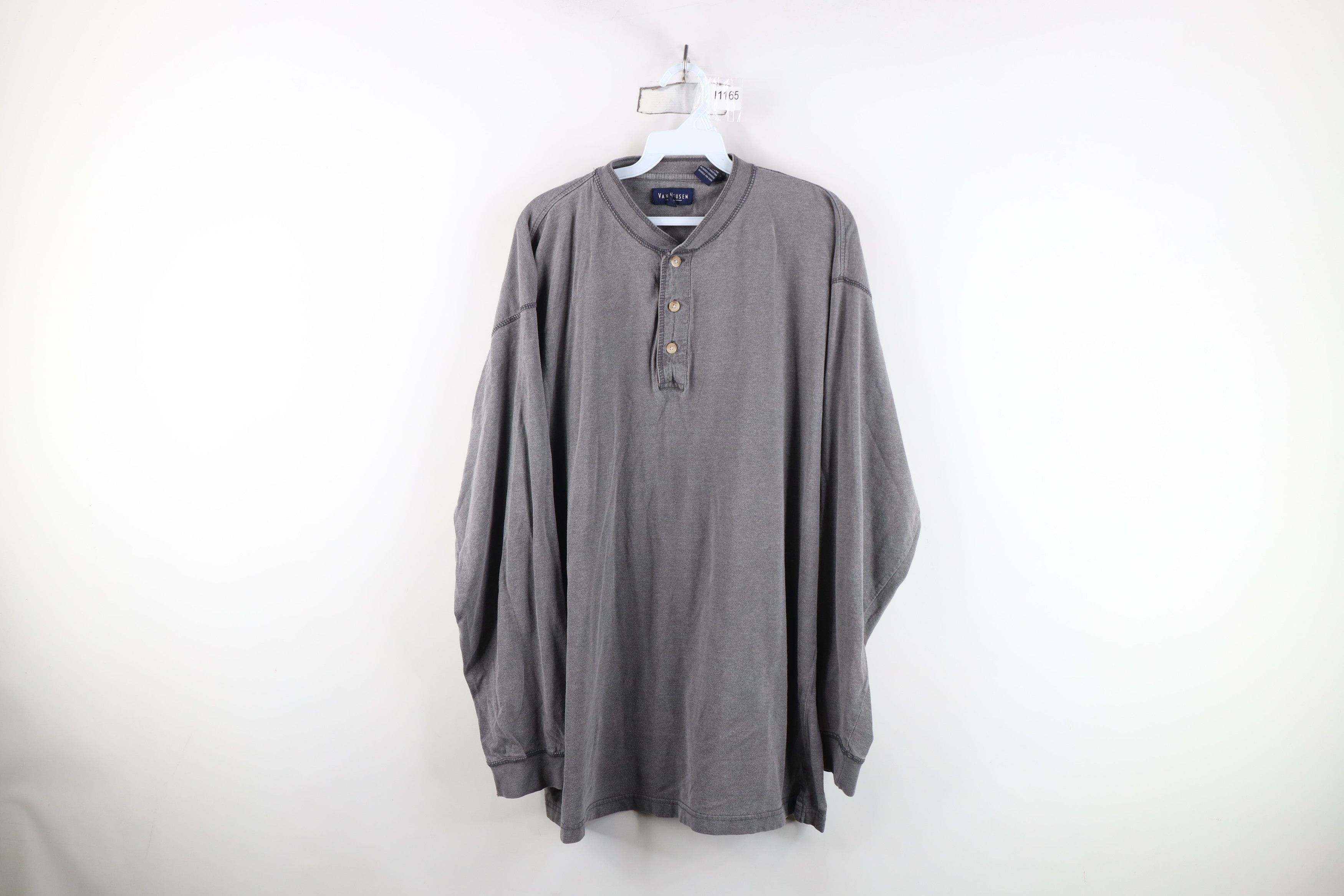 Vintage Vintage 90s Streetwear Stonewash Long Sleeve Henley T-Shirt Size US XL / EU 56 / 4 - 1 Thumbnail