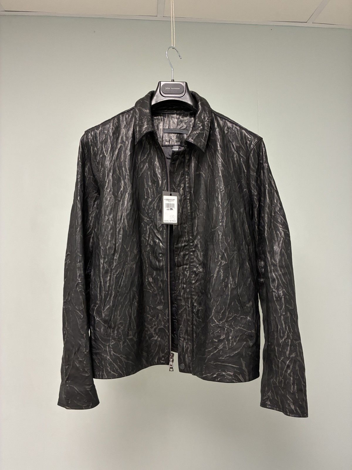 John Varvatos Crinkled Leather Jacket EU 48 USA 38 Size US M / EU 48-50 / 2 - 11 Thumbnail
