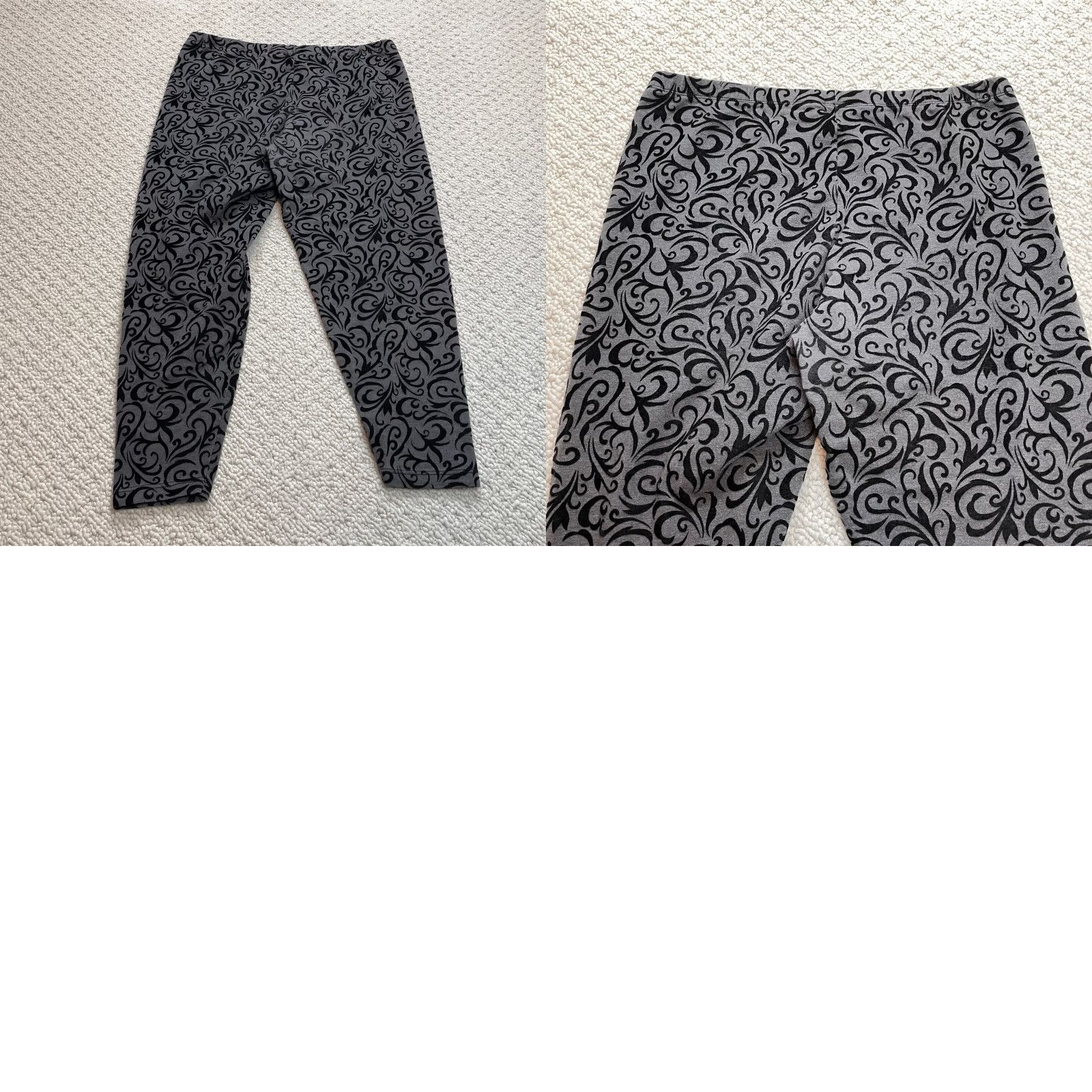 Vintage Unbranded Sweatpants Womens 34x25 Cropped Gray Floral Soft Stretch Lounge Adult Size 24" / US 00 / IT 34 - 8 Thumbnail