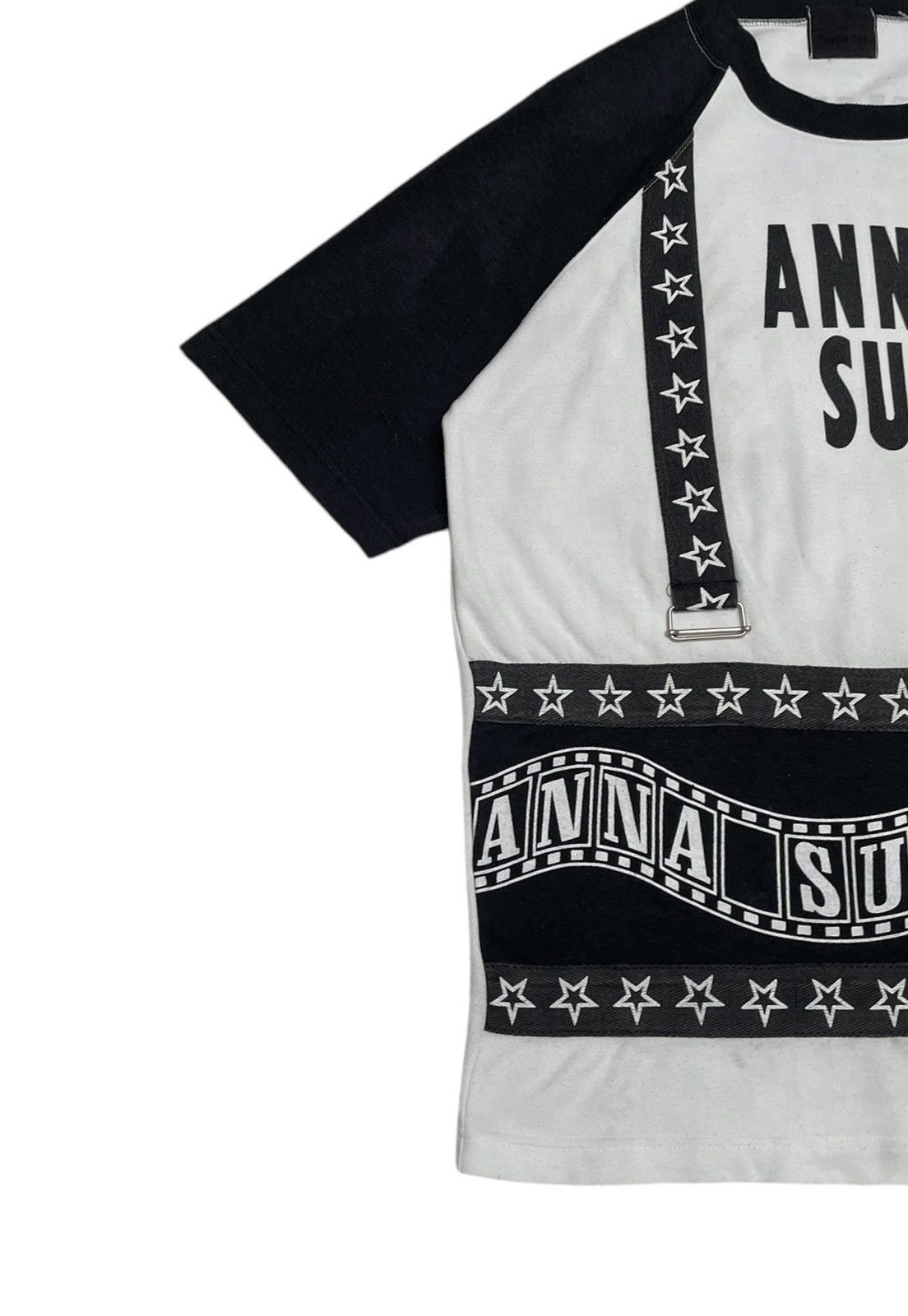Japanese Brand × Vintage Rare Vintage Brand Anna Sui Tactical Big Logo T-shirt 1990s Size US L / EU 52-54 / 3 - 5 Thumbnail