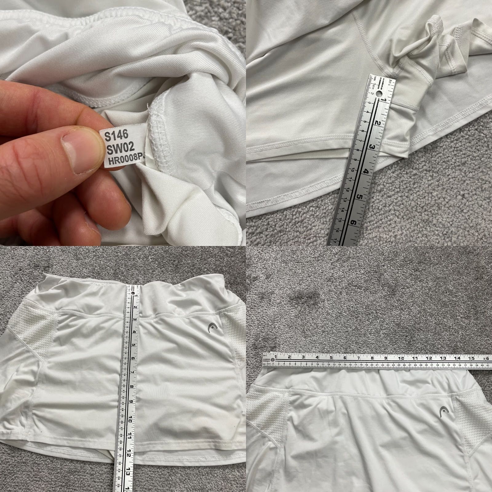 Vintage HEAD Skort Short Mini Womens L White Athleisure Sports Skirt Casual Outdoor Size 36" / US 14 / IT 50 - 8 Thumbnail