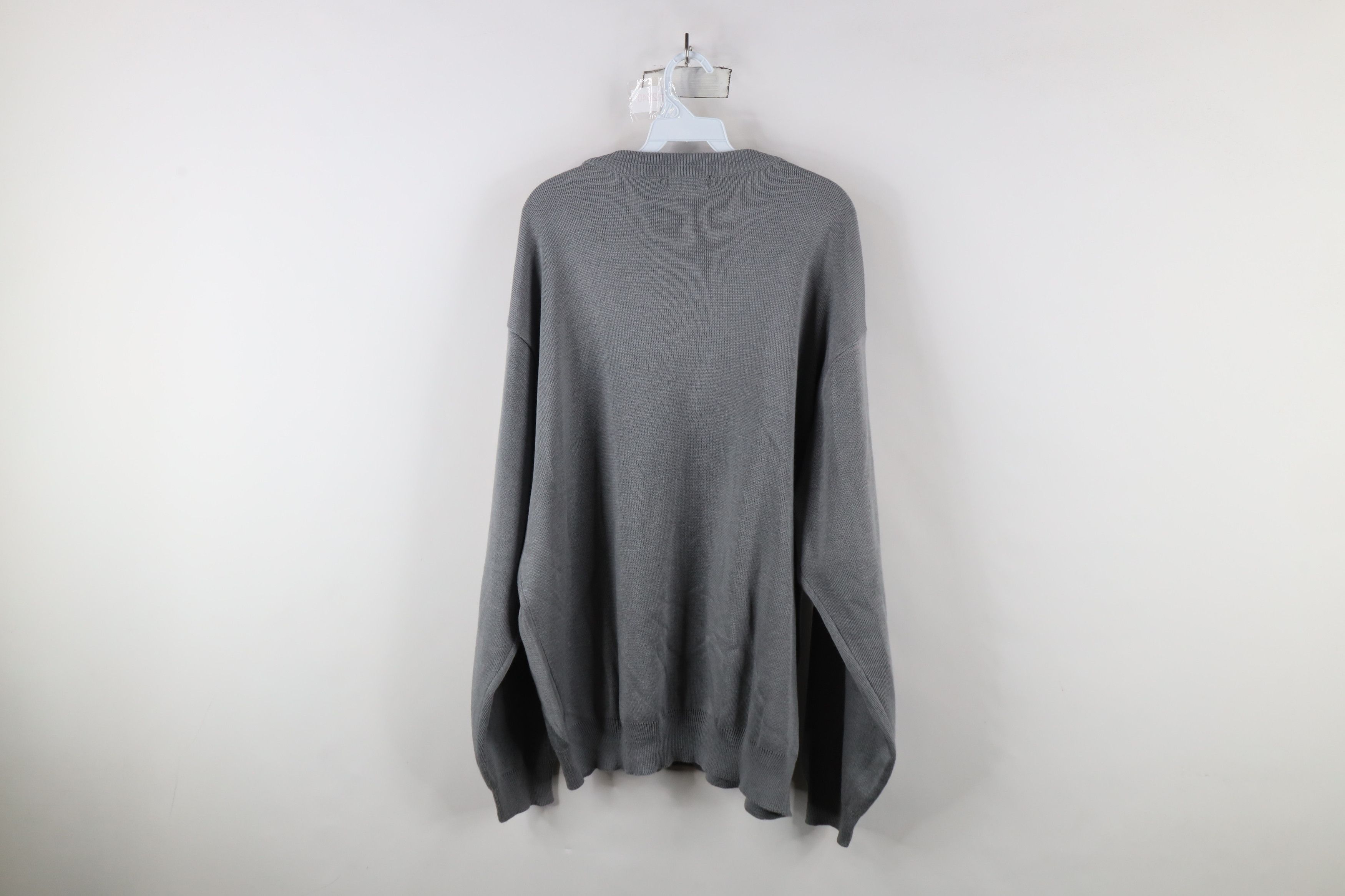 Vintage Vintage 90s Streetwear Argyle Knit Crewneck Sweater Gray Size US XXL / EU 58 / 5 - 7 Thumbnail