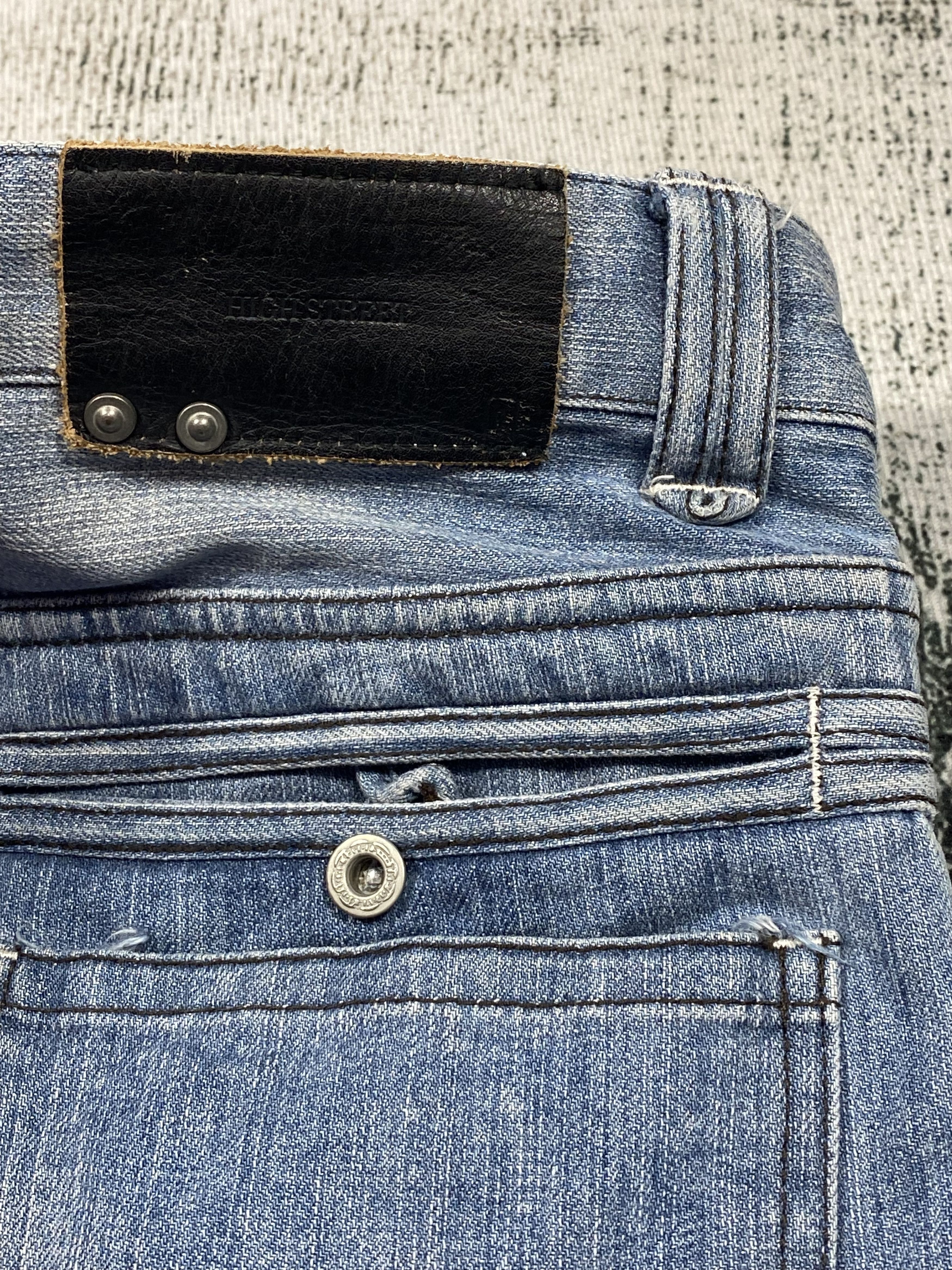 Japanese Brand SICKS💥Japanese High Street Slim Bootcut Blue Fade Whiskers Size US 32 / EU 48 - 9 Thumbnail