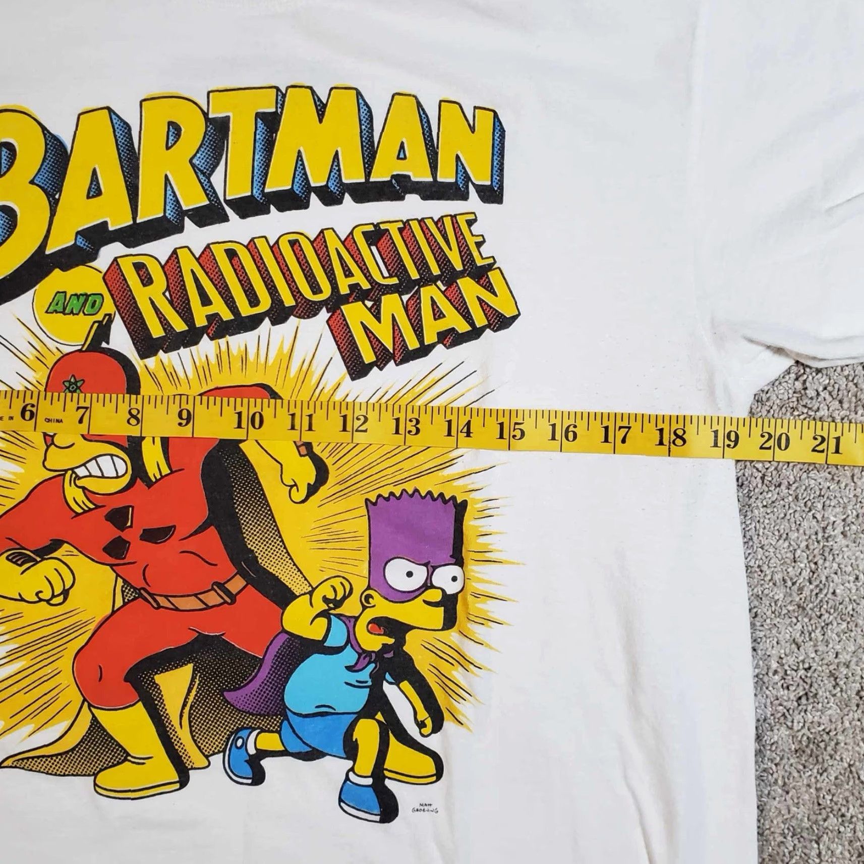 Vintage Simpson’s Bartman And Radioactive Man White T Shirt Bart & Homer Medium Distress Size US M / EU 48-50 / 2 - 6 Thumbnail