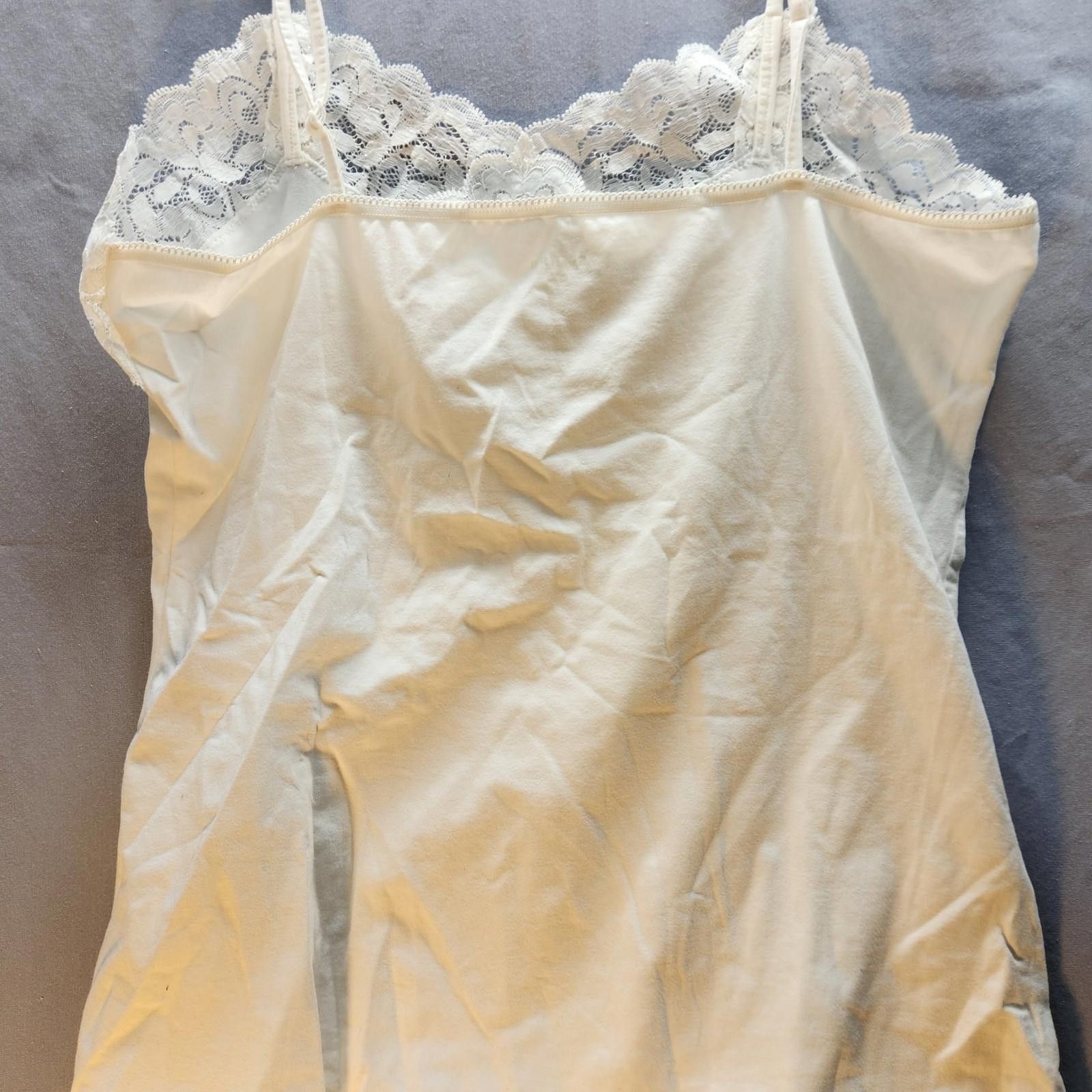 Designer Garnet Hill Lace Accented Cami Tank White Size Large NWOT Size L / US 10 / IT 46 - 5 Thumbnail