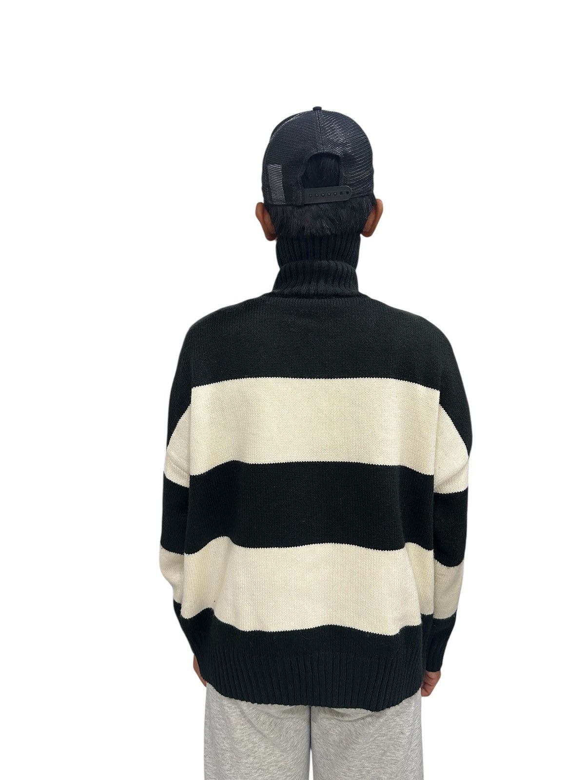 AMI Turtleneck Big Stripped Ami Alexandre Maftiussi Heart Knit Size US L / EU 52-54 / 3 - 2 Thumbnail