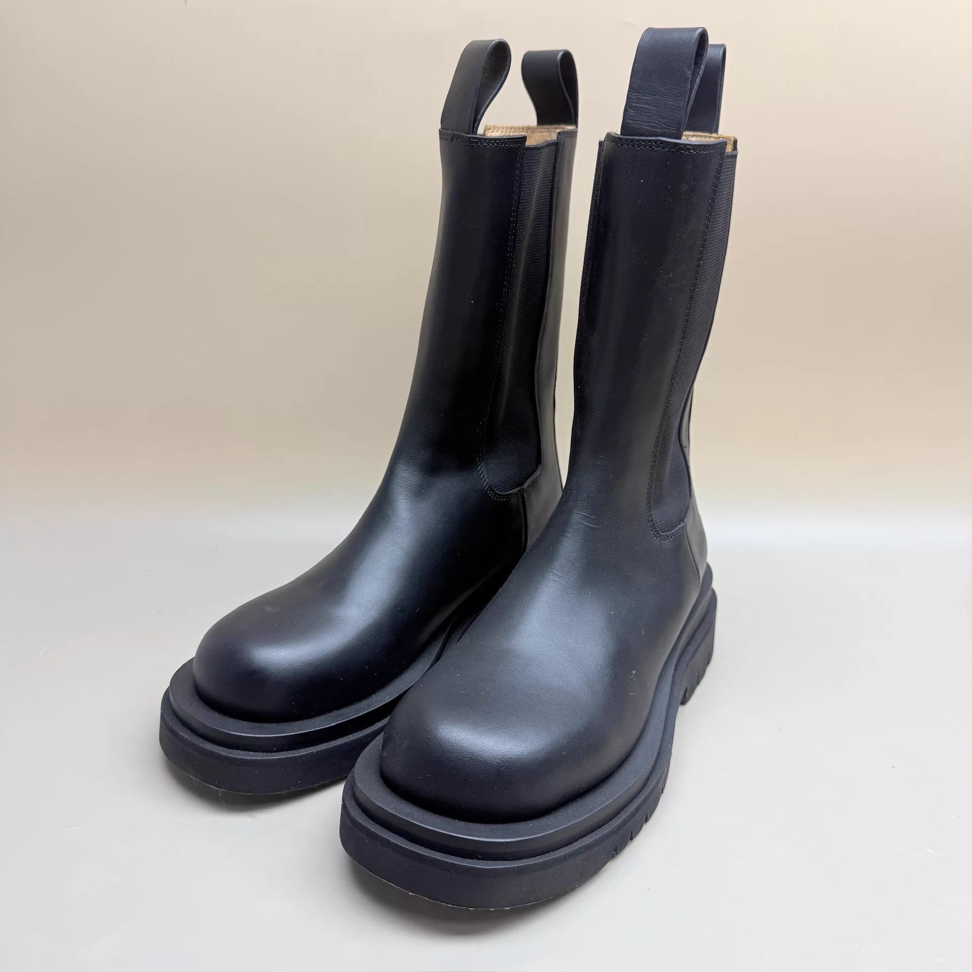 Bottega Veneta Bottega Veneta Black Mid-Calf Thick-Soled Boots Size 38 Size US 7.5 / IT 37.5 - 1 Thumbnail
