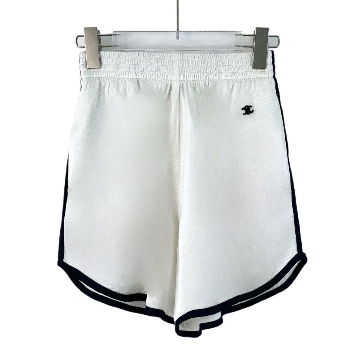 Celine Celine White Triomphe Logo Casual Shorts K26WX Size 24" / US 00 / IT 34 - 1 Thumbnail