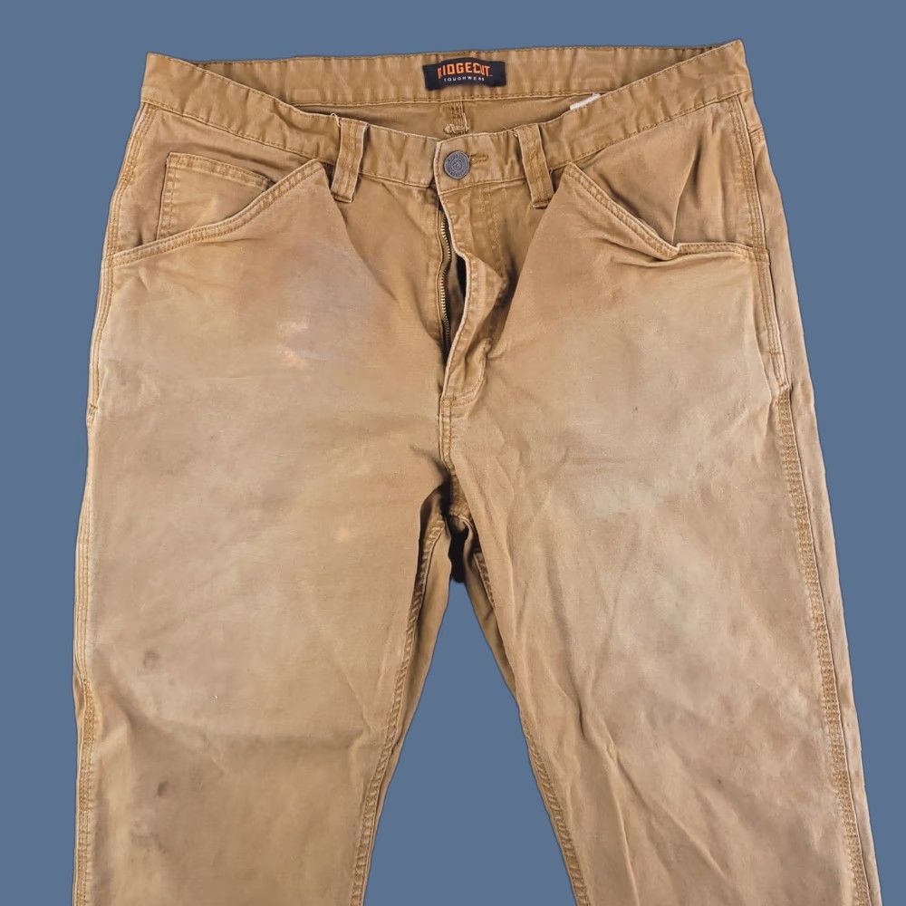 Vintage Ridgecut Toughwear Pants Mens 36x30 Brown Canvas Work Distressed Straight Cotton Size US 36 / EU 52 - 1 Thumbnail