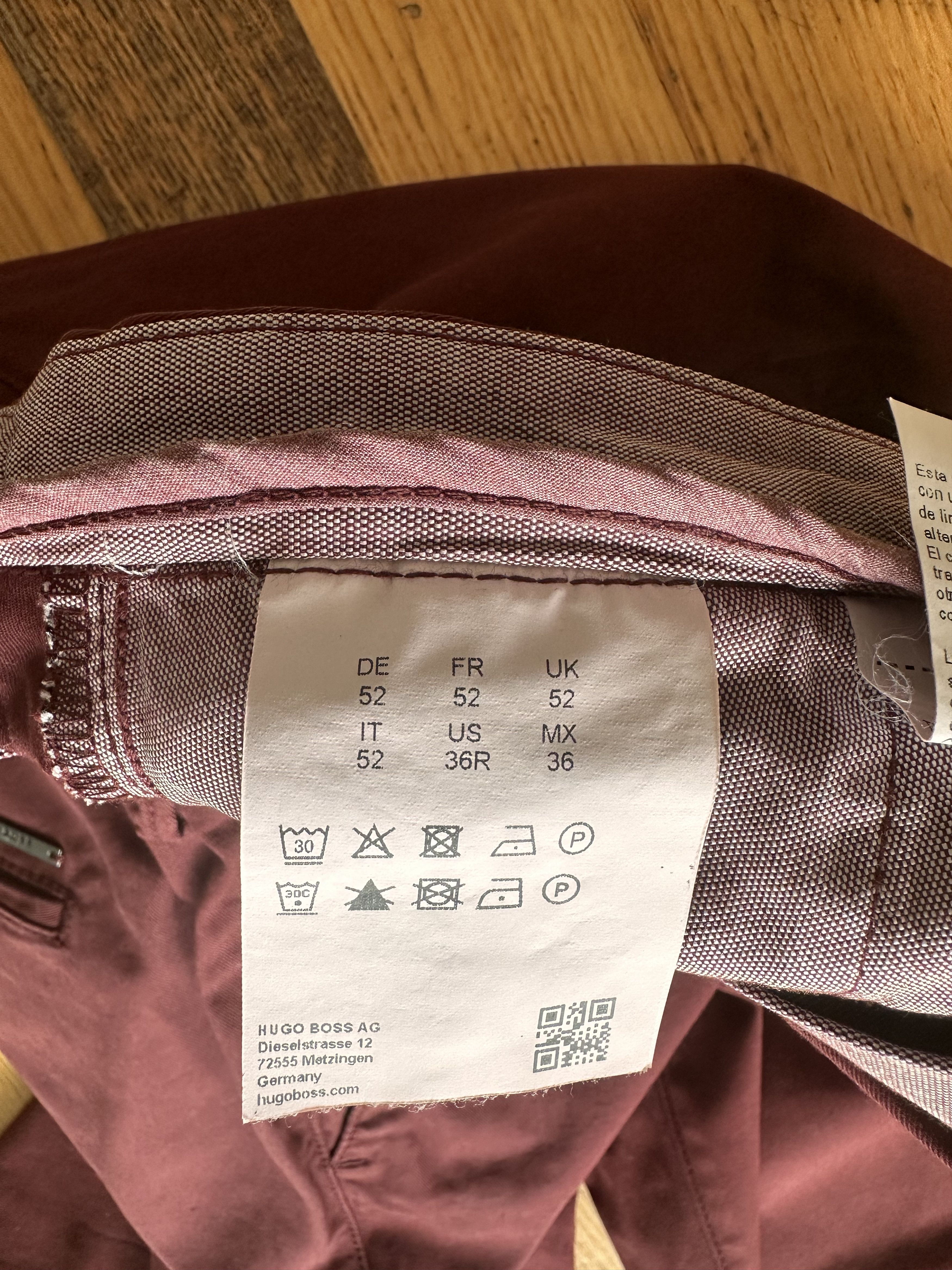 Hugo Boss Hugo Boss Maroon Stretch Chino Pants – EU 52 Made in Germany Size US 36 / EU 52 - 4 Thumbnail