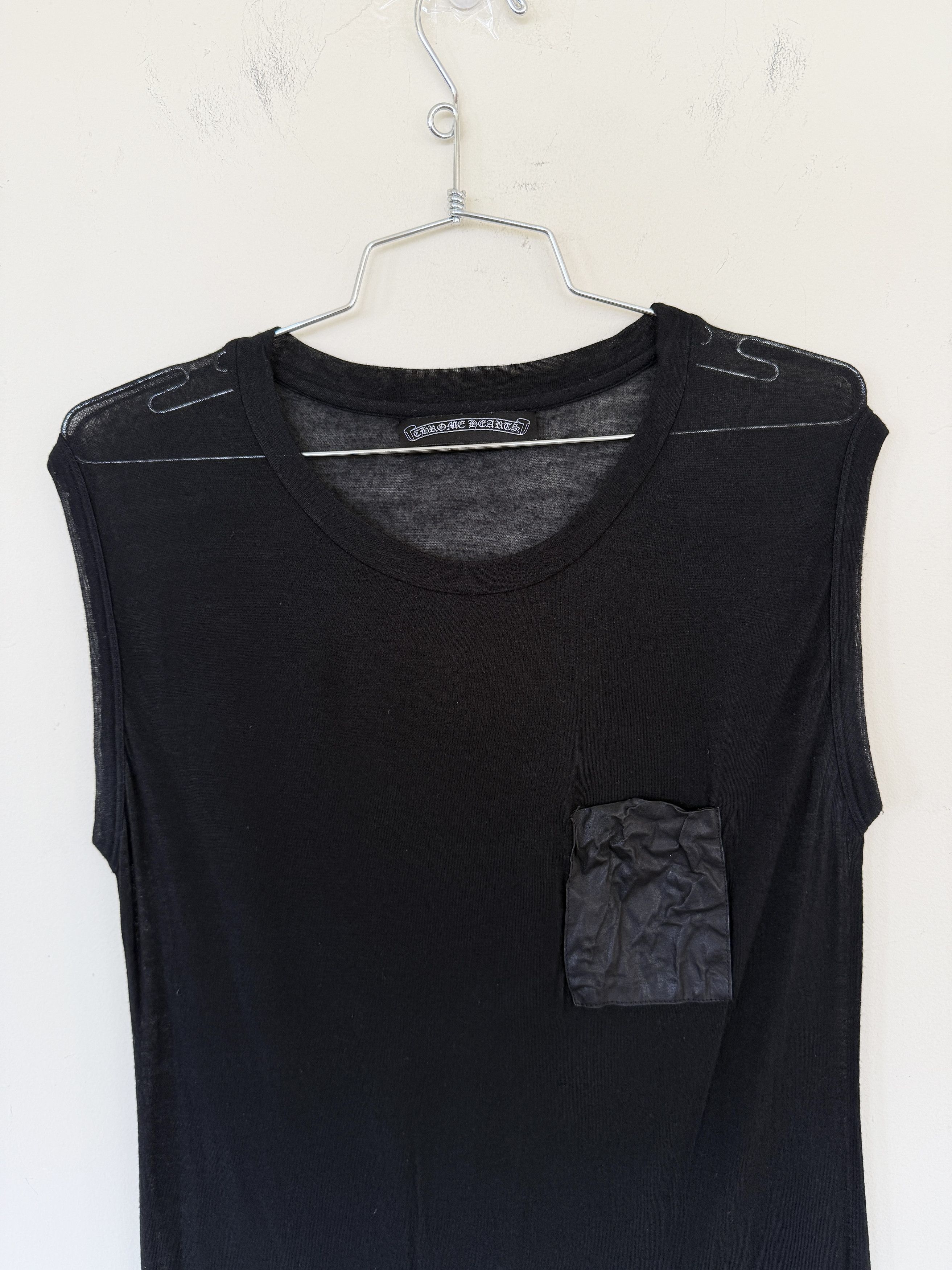 Chrome Hearts CH Vintage See Thru Tank Top With Leather Pocket/Patch Size US S / EU 44-46 / 1 - 4 Thumbnail