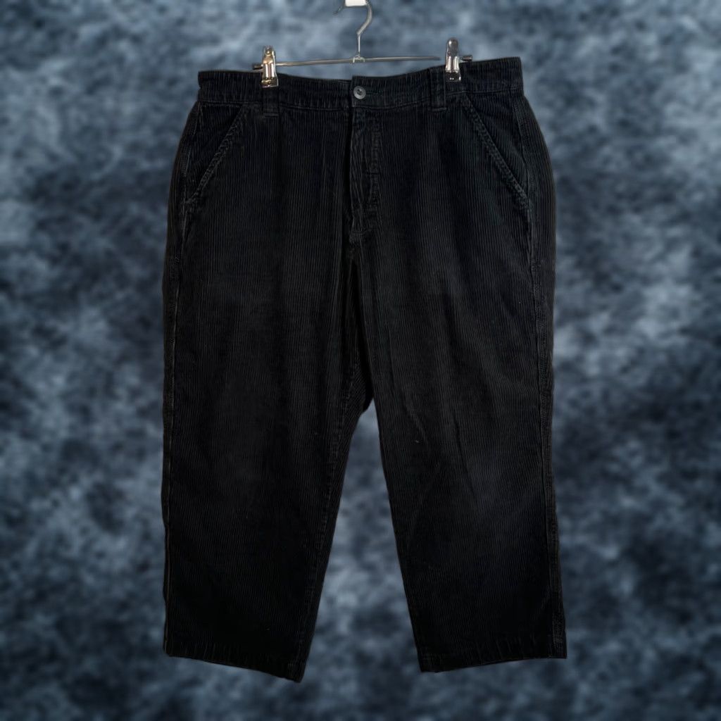 Zara VINTAGE Zara Men's Corduroy Wide-Leg Pants - 32 Black, Adult, 0, Regular, Modern Chino Style Men’s Pants Size US 32 / EU 48 - 1 Thumbnail