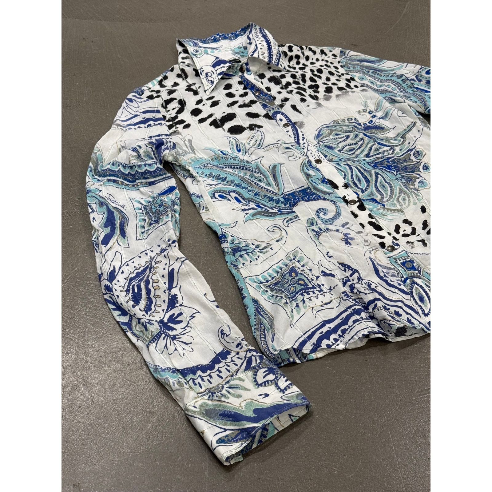 Roberto Cavalli 2000s Cavalli paisley leopard shirt Size M / US 6-8 / IT 42-44 - 2 Thumbnail