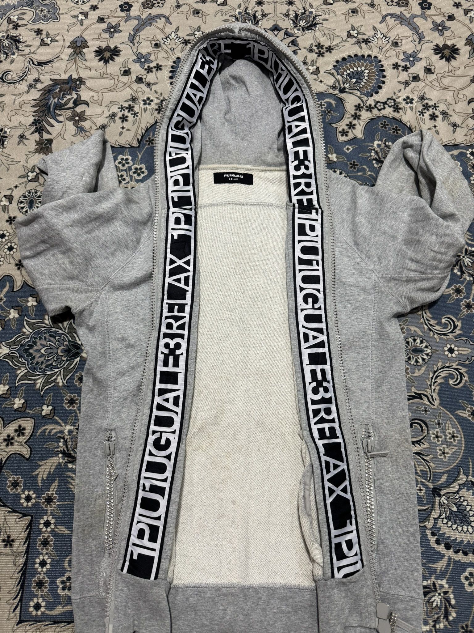Hysteric Glamour × Japanese Brand 11PIU 1 UGUALE 3 Number Nine Relax Rhinestone Hoodie Size US XL / EU 56 / 4 - 1 Thumbnail