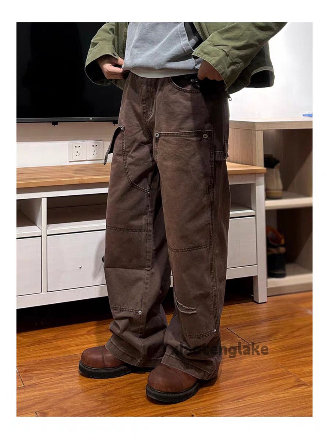 Jean × Vintage utility skate hiphop damage carpenter punk grunge pants Size US 32 / EU 48 - 8 Thumbnail