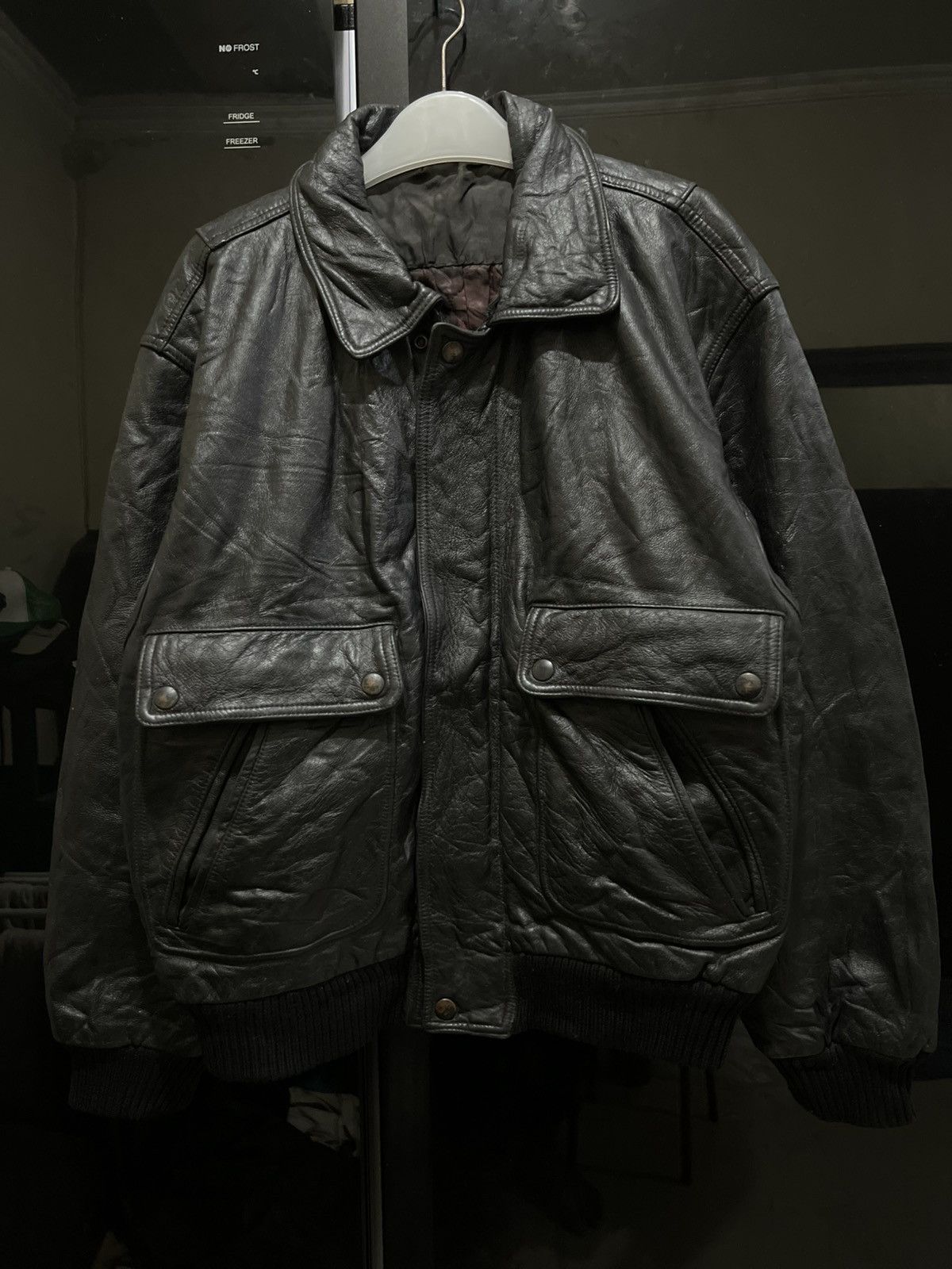 Genuine Leather 80s Vera Pelle & Fiochhi Italy Flight Leather Jacket Type A2 Size US XL / EU 56 / 4 - 1 Thumbnail