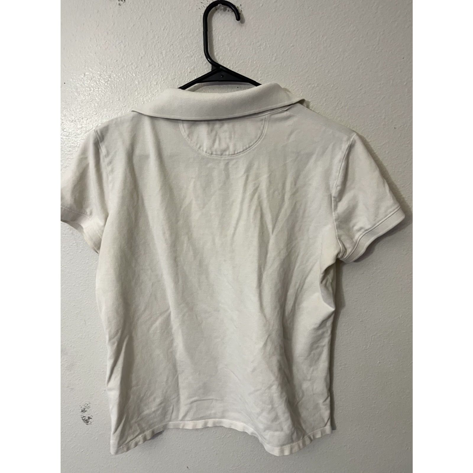 Converse VINTAGE Converse Polo Shirt Women XL White Casual Short Sleeve Cotton Spandex Classic Size 40" / US 18 - 2 Thumbnail