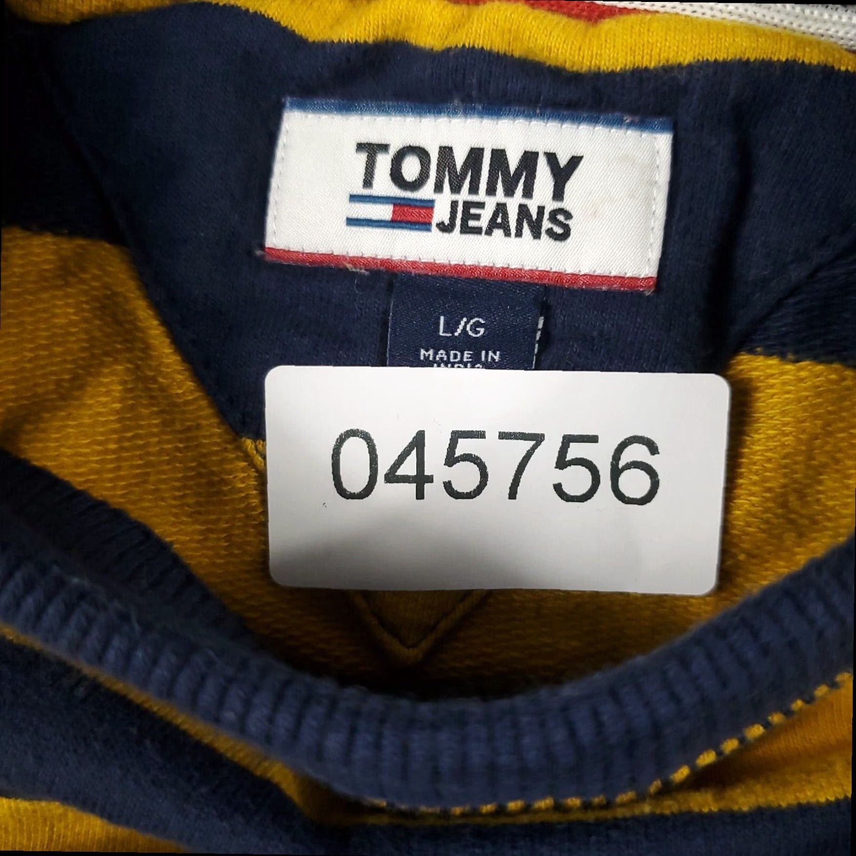 Tommy Hilfiger Tommy Hilfiger Womens Large Blue Yellow Striped Sweater Crop Top Size L / US 10 / IT 46 - 8 Thumbnail