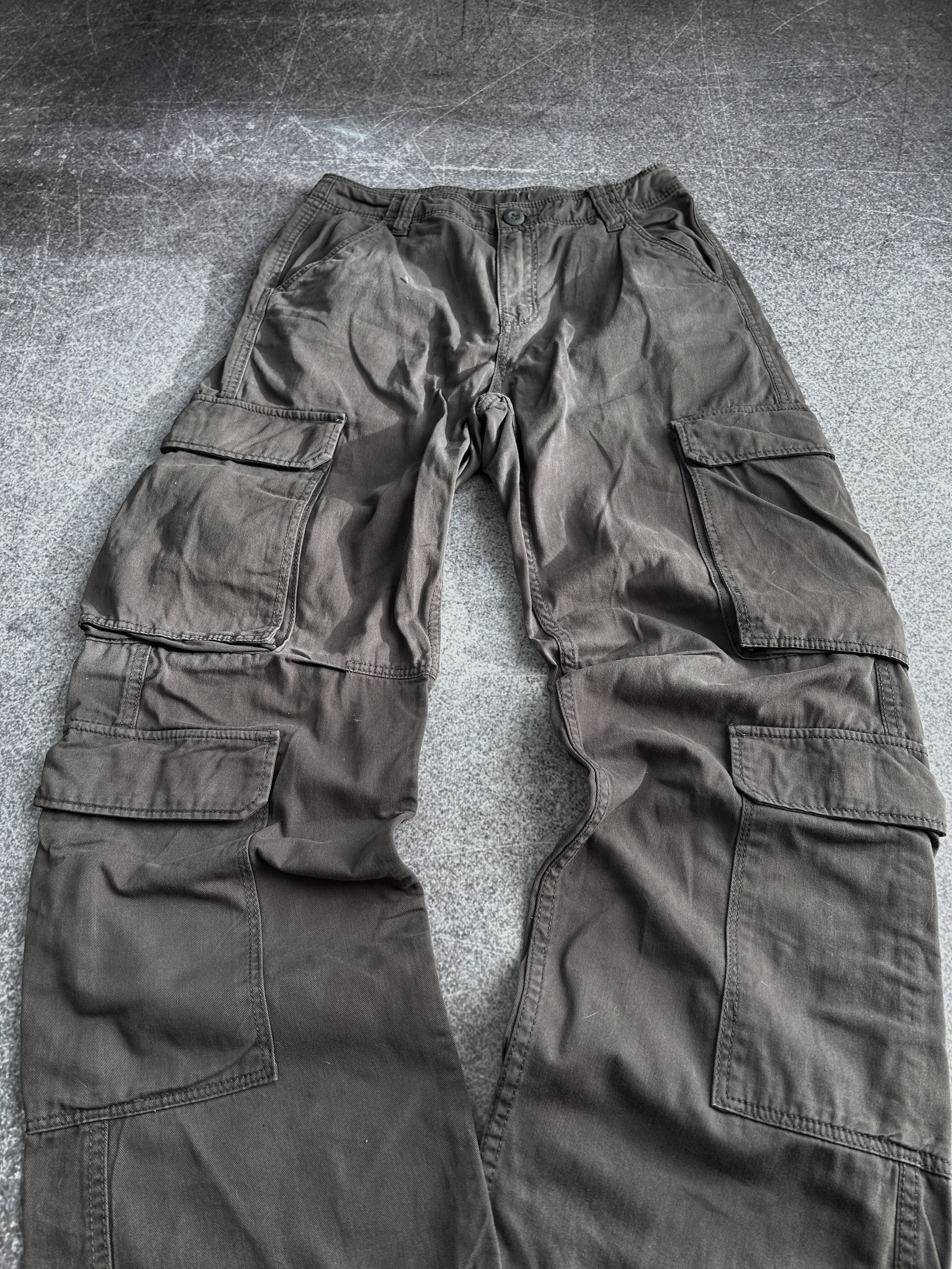 Vintage RARE RICK OWENS RAF SIMONS STYLE CARGO FADED JEANS 90S Size US 30 / EU 46 - 3 Thumbnail