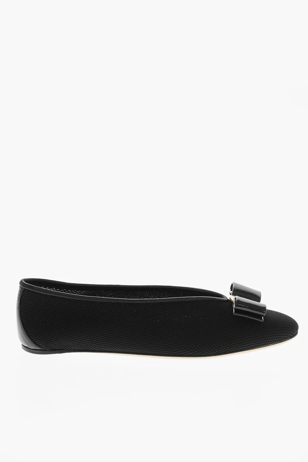Salvatore Ferragamo og1mm0426 Satin-Effect Leather Ballet Flats in Black Size US 8 / IT 38 - 1 Thumbnail
