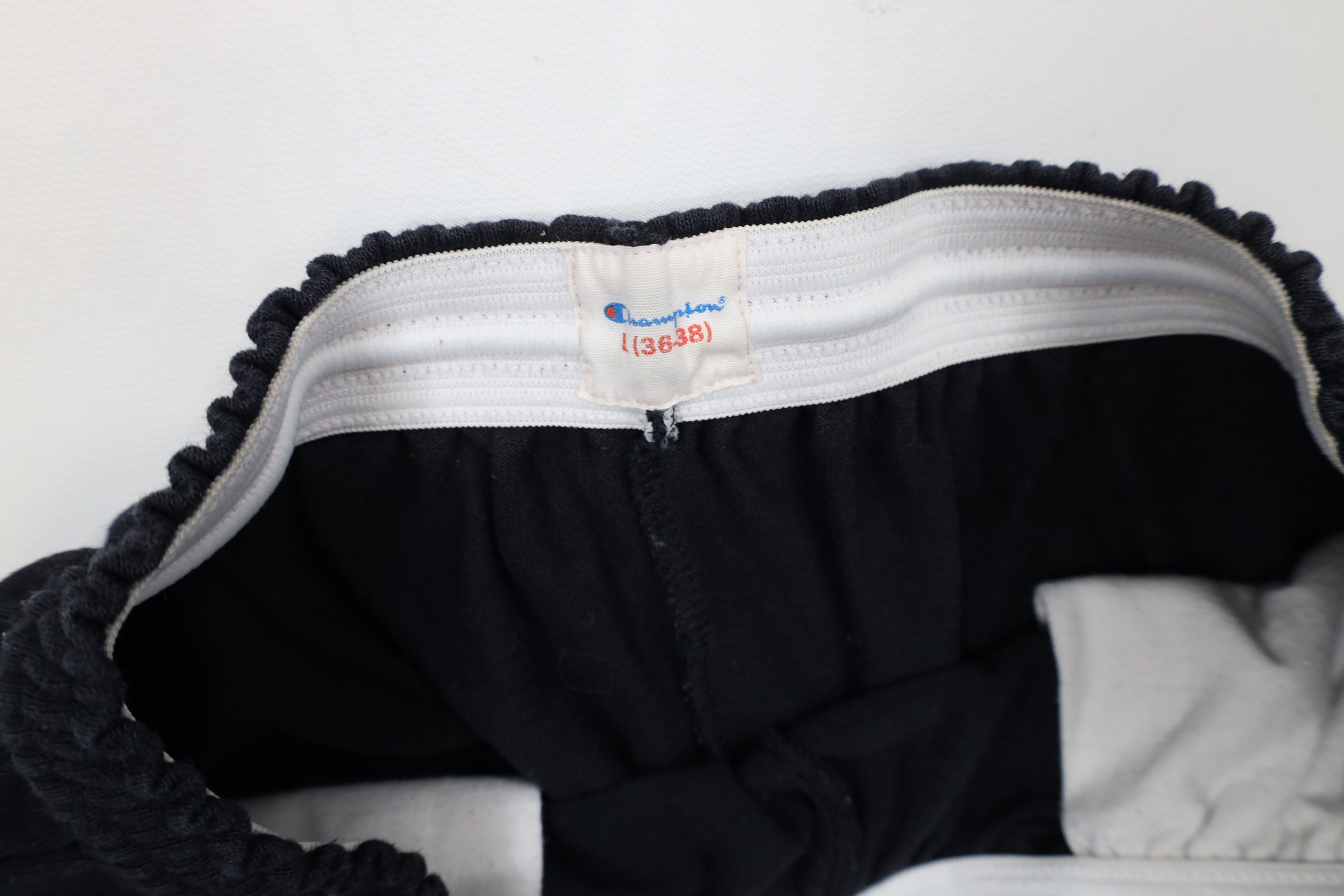 Champion × Vintage Vintage 90s Champion Spell Above Knee Shorts Black Cotton Size US 34 / EU 50 - 8 Thumbnail