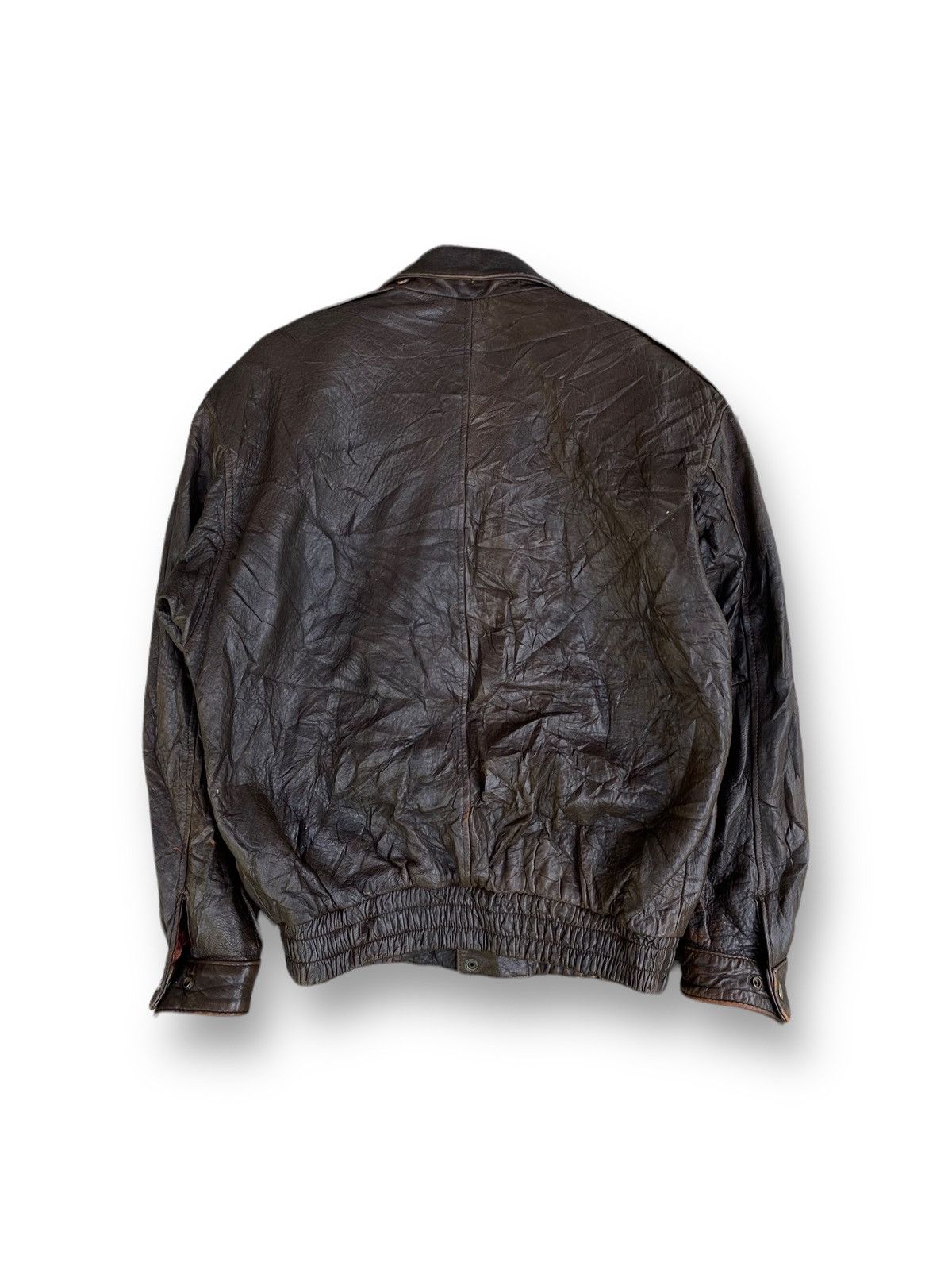 Genuine Leather × Vintage Vintage Bomber Genuine Leather Biker Motorcycle Jacket. #D2 Size US L / EU 52-54 / 3 - 6 Thumbnail