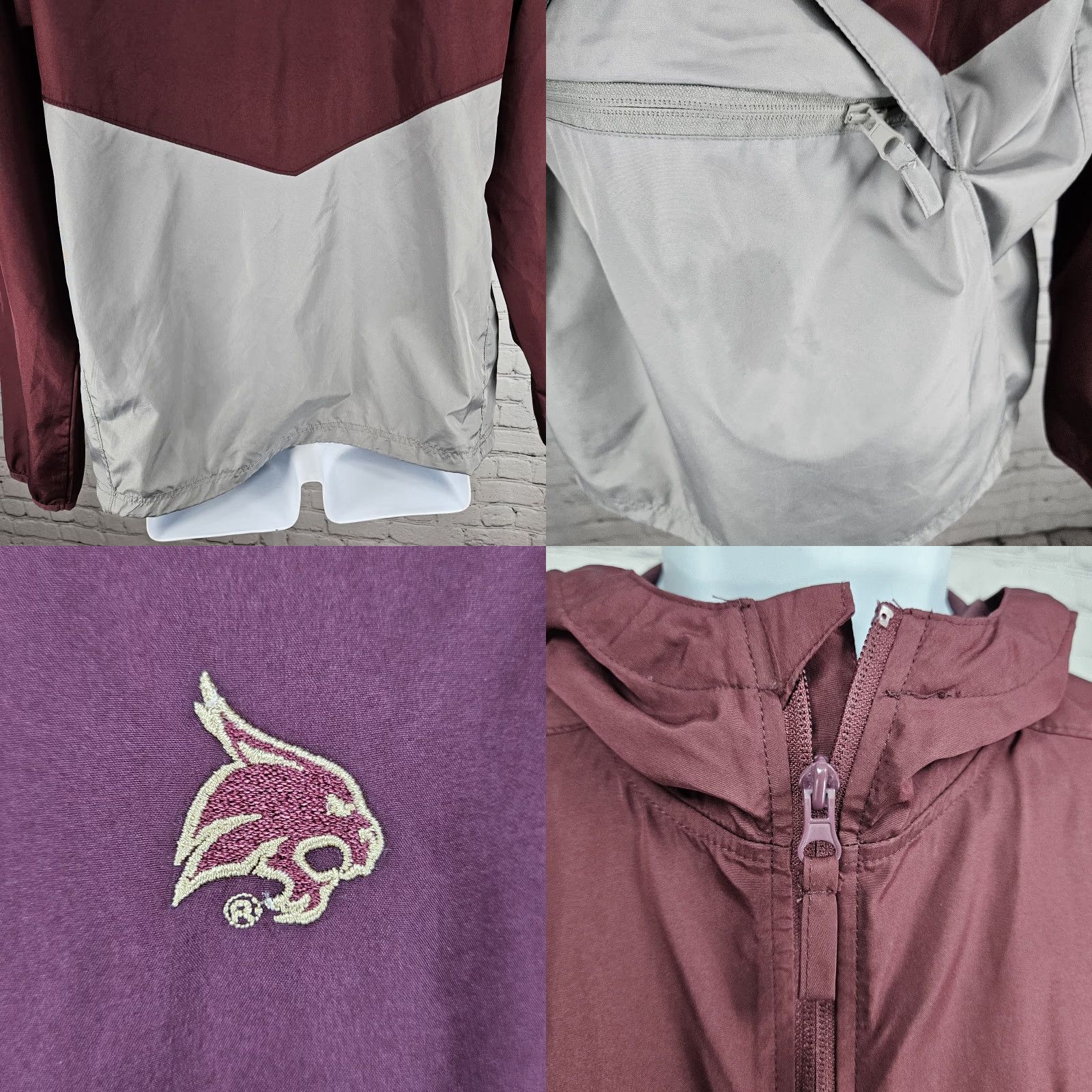 Holloway Texas State University Bobcats Maroon Logo 1/2 Zip Windbreaker Jacket S Shirt? Wait. Size US S / EU 44-46 / 1 - 8 Thumbnail