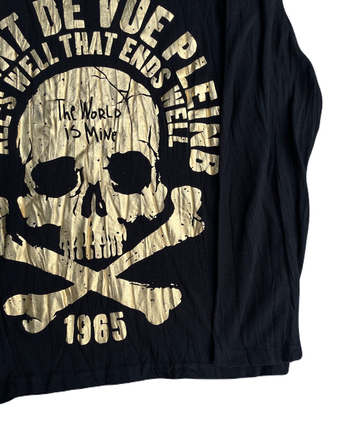 If Six Was Nine 2000s Japanese archive Glitter Skull Poem Long Sleeve Tee Size US XS / EU 42 / 0 - 6 Thumbnail