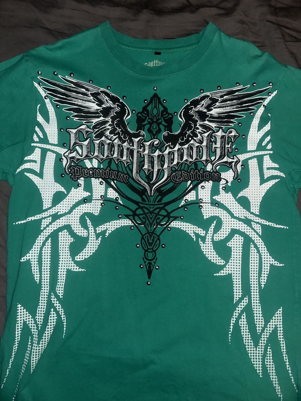 Affliction × Southpole × Vintage Southpole Studded Y2K Tribal Graphic Tee Size US L / EU 52-54 / 3 - 1 Thumbnail