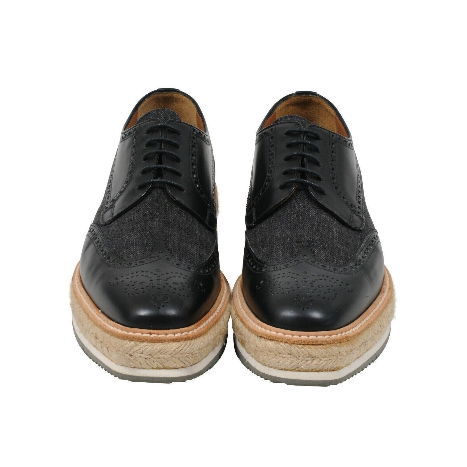 Prada Prada Mens Wingtip Platform Espadrille Brogues US 9.5  display picture 2