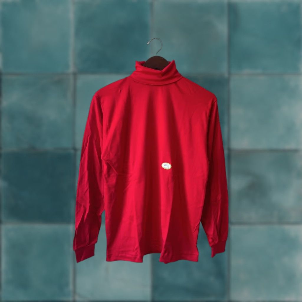 Russell Athletic VINTAGE Russell Athletic Turtleneck Shirt Mens M Red 90s USA Made NOS NWT Sweatshirt Long Sleeve Cotton 28.5" 22" 26" Foldover Collar Mens Size US M / EU 48-50 / 2 - 1 Thumbnail