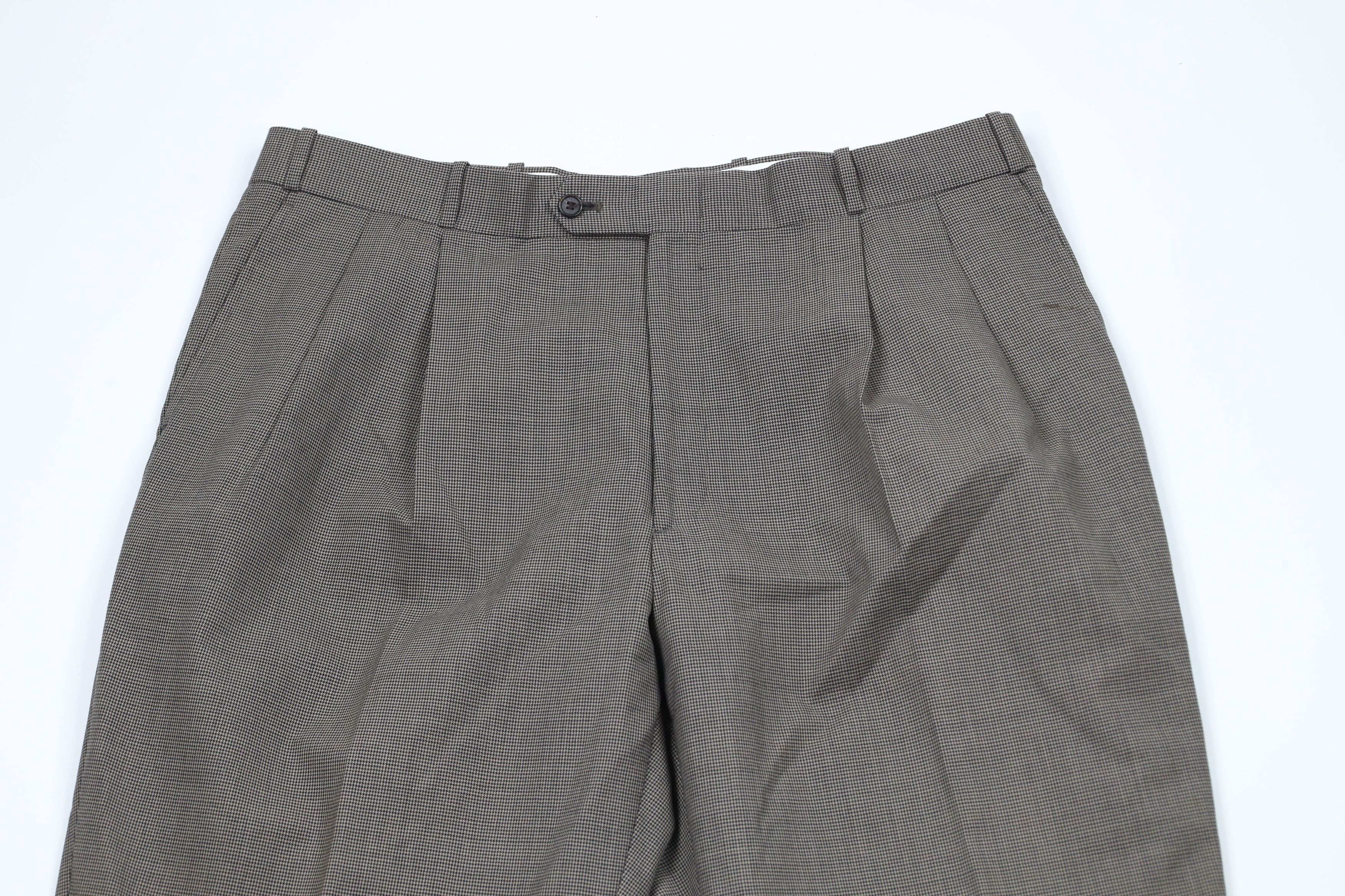Vintage Vintage 90s Streetwear Wool Houndstooth Wide Leg Chino Pants Size US 38 / EU 54 - 2 Thumbnail